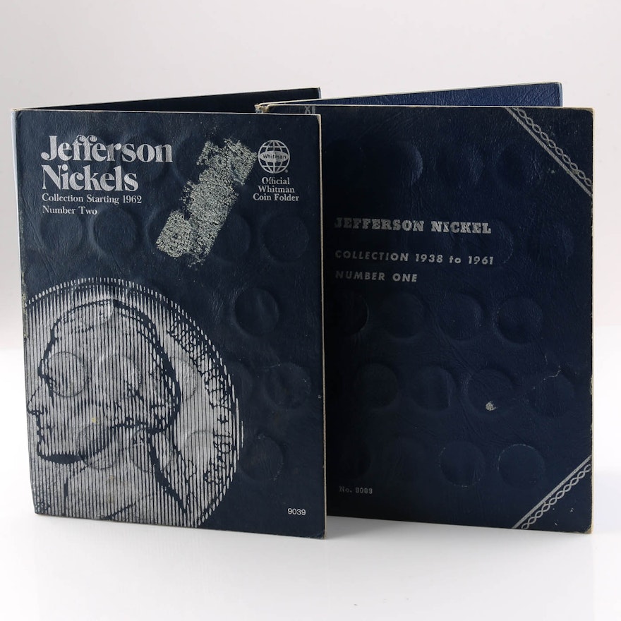 Group of 91 Jefferson Nickels in Two Whitman Folders Ranging from 1938-1985