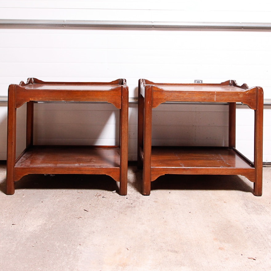 Pair of English Style Mahogany End Tables