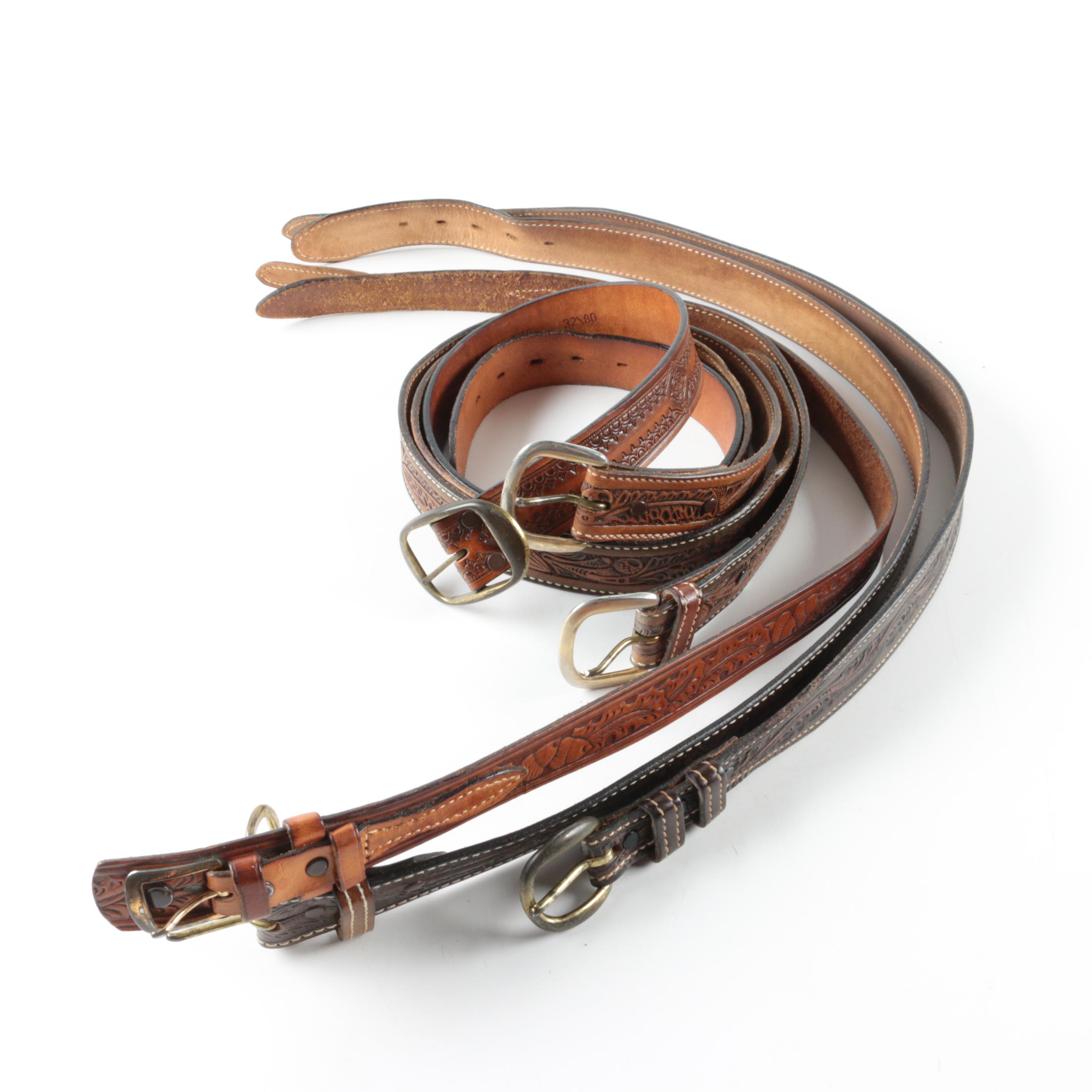 Hand-Tooled Leather Belts
