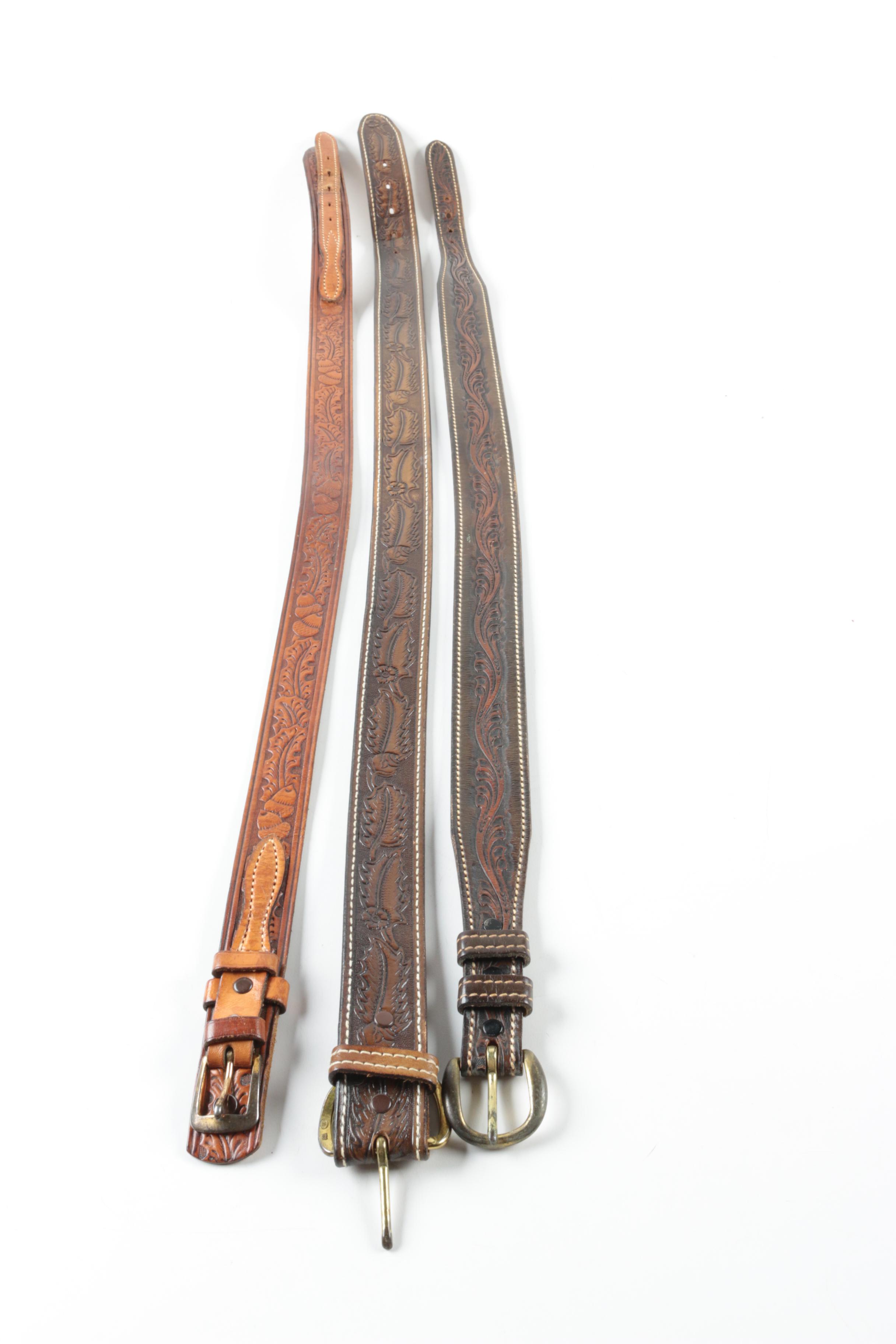 Hand-Tooled Leather Belts