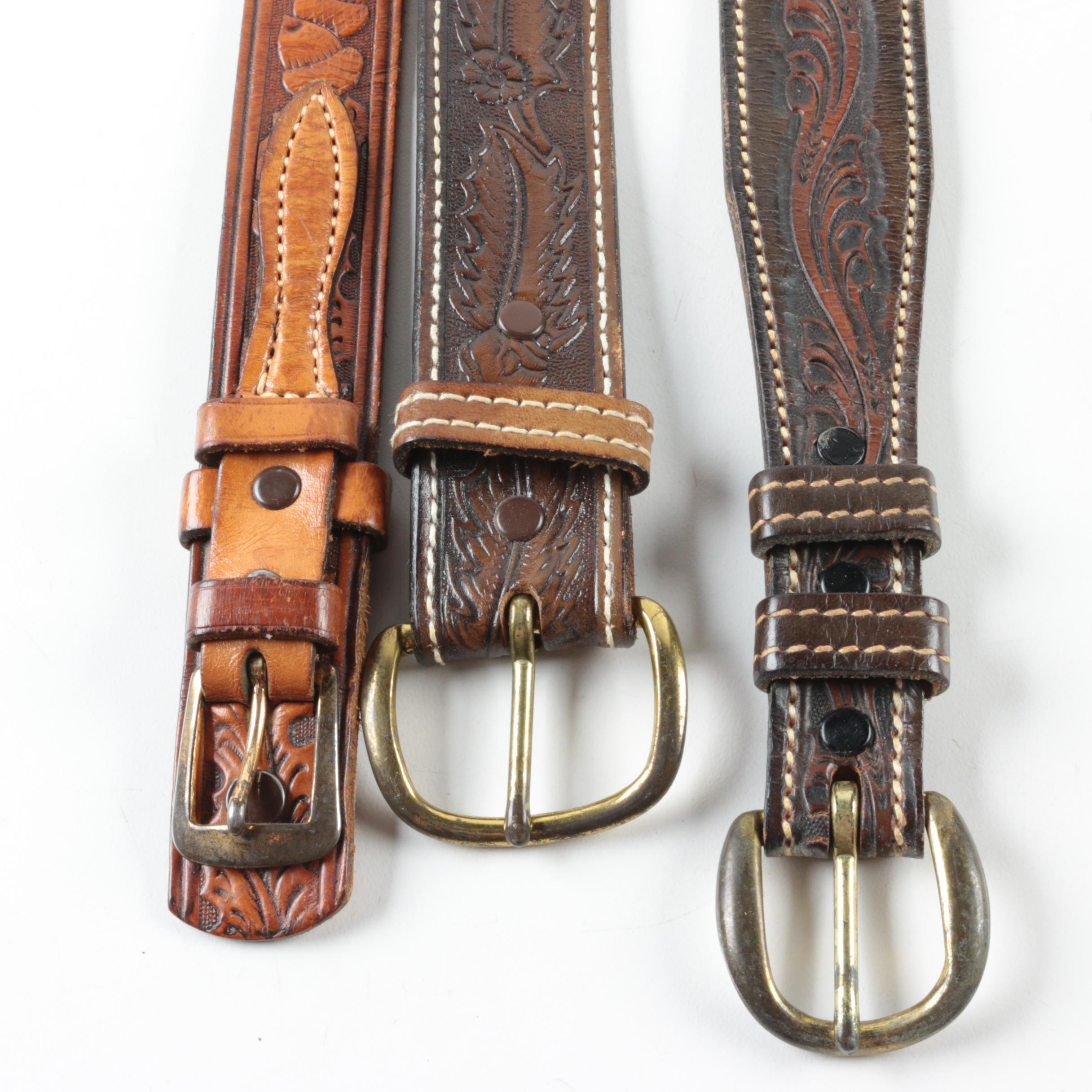 Hand-Tooled Leather Belts