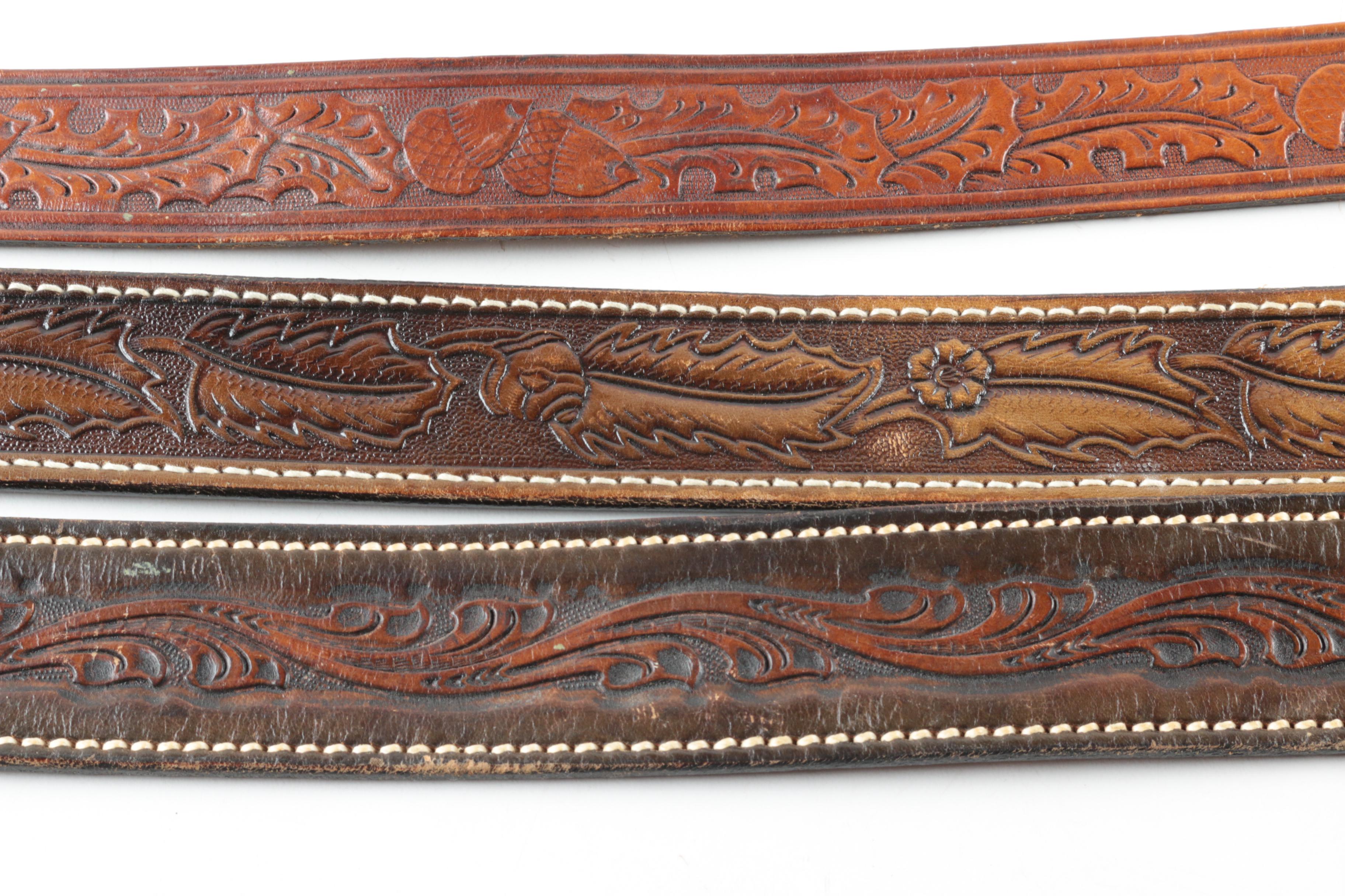 Hand-Tooled Leather Belts