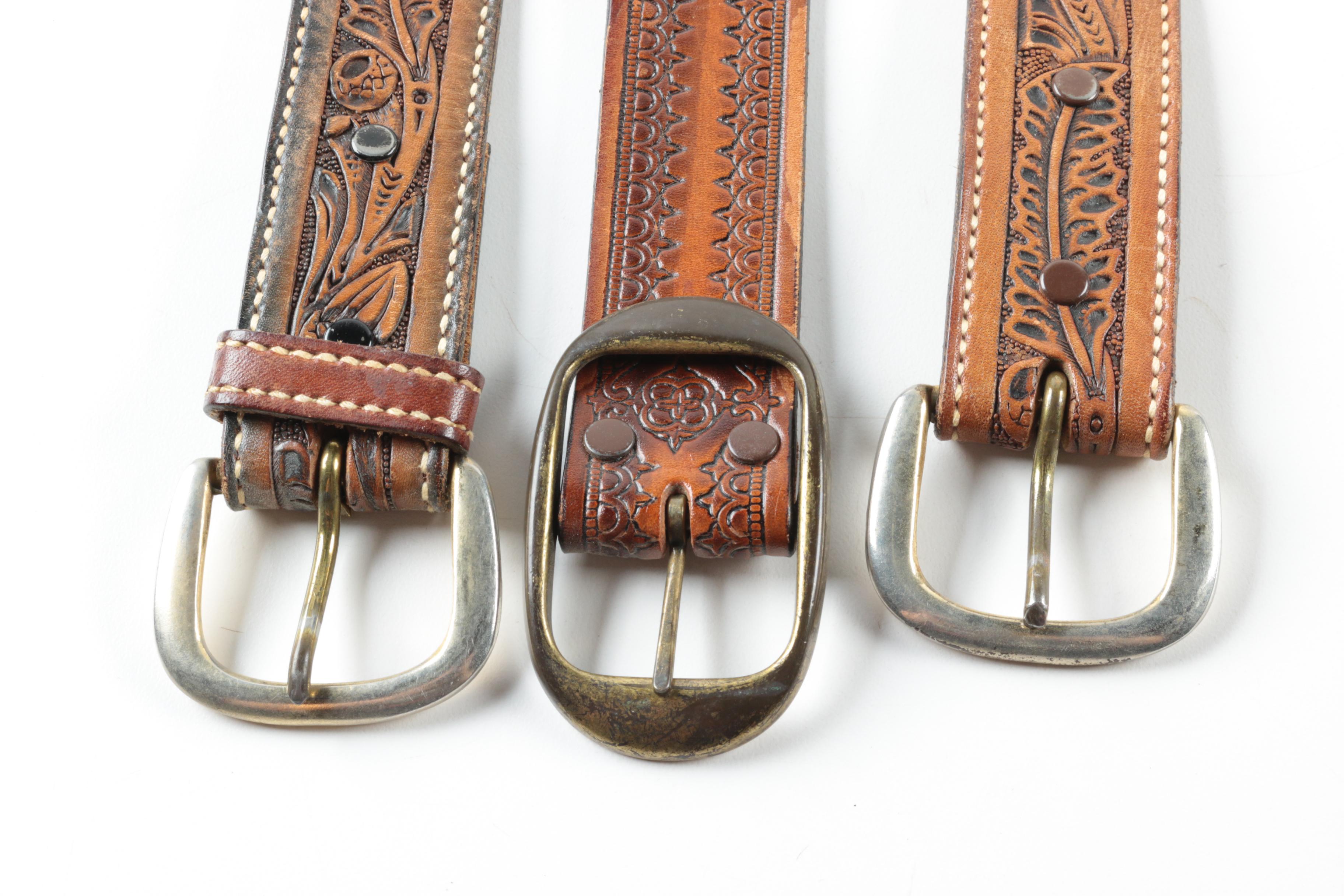 Hand-Tooled Leather Belts