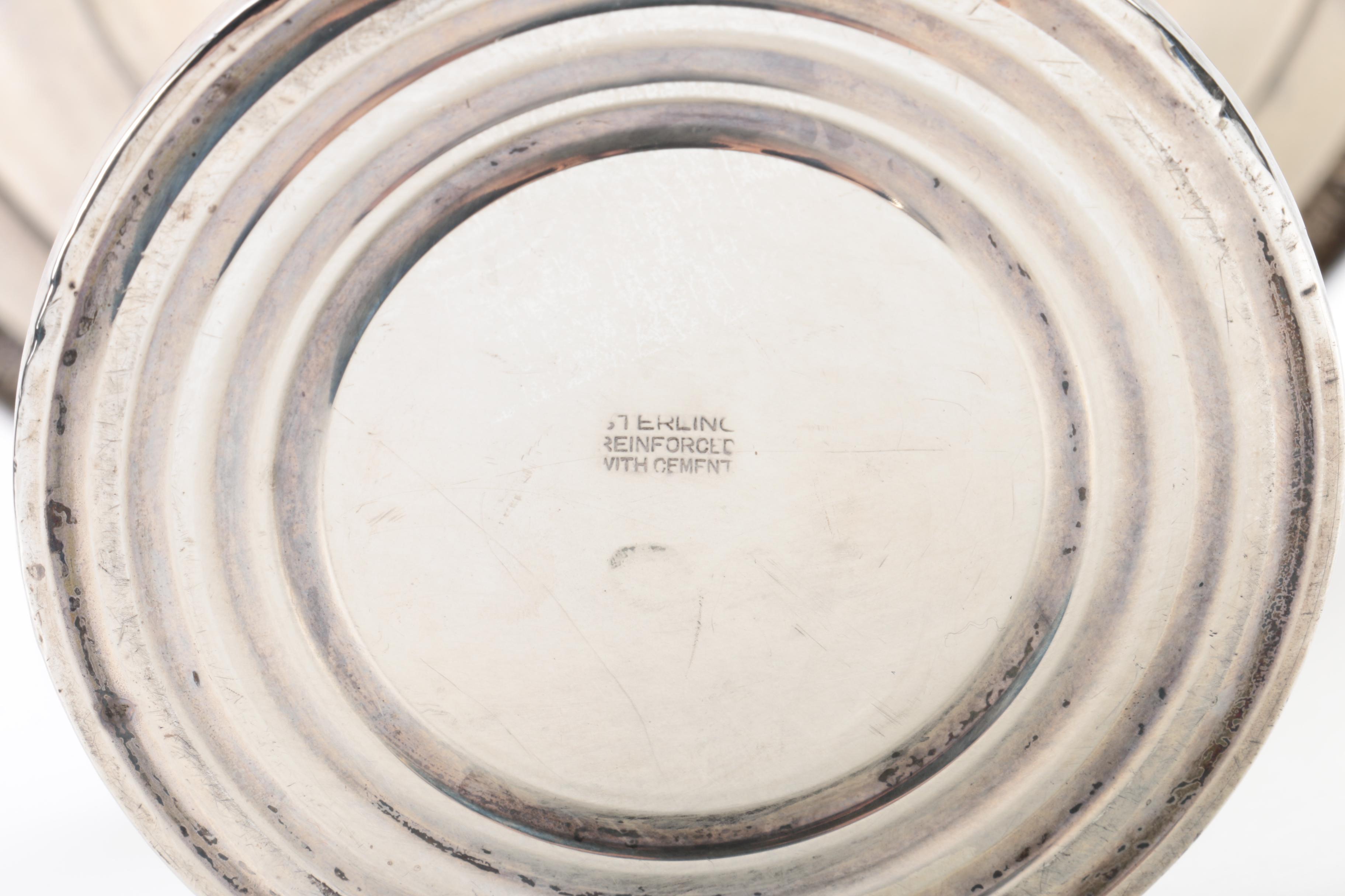 Ellmore Silver Co. Sterling Bowl and Weighted Egg-and-Dart Rim Sterling Compote