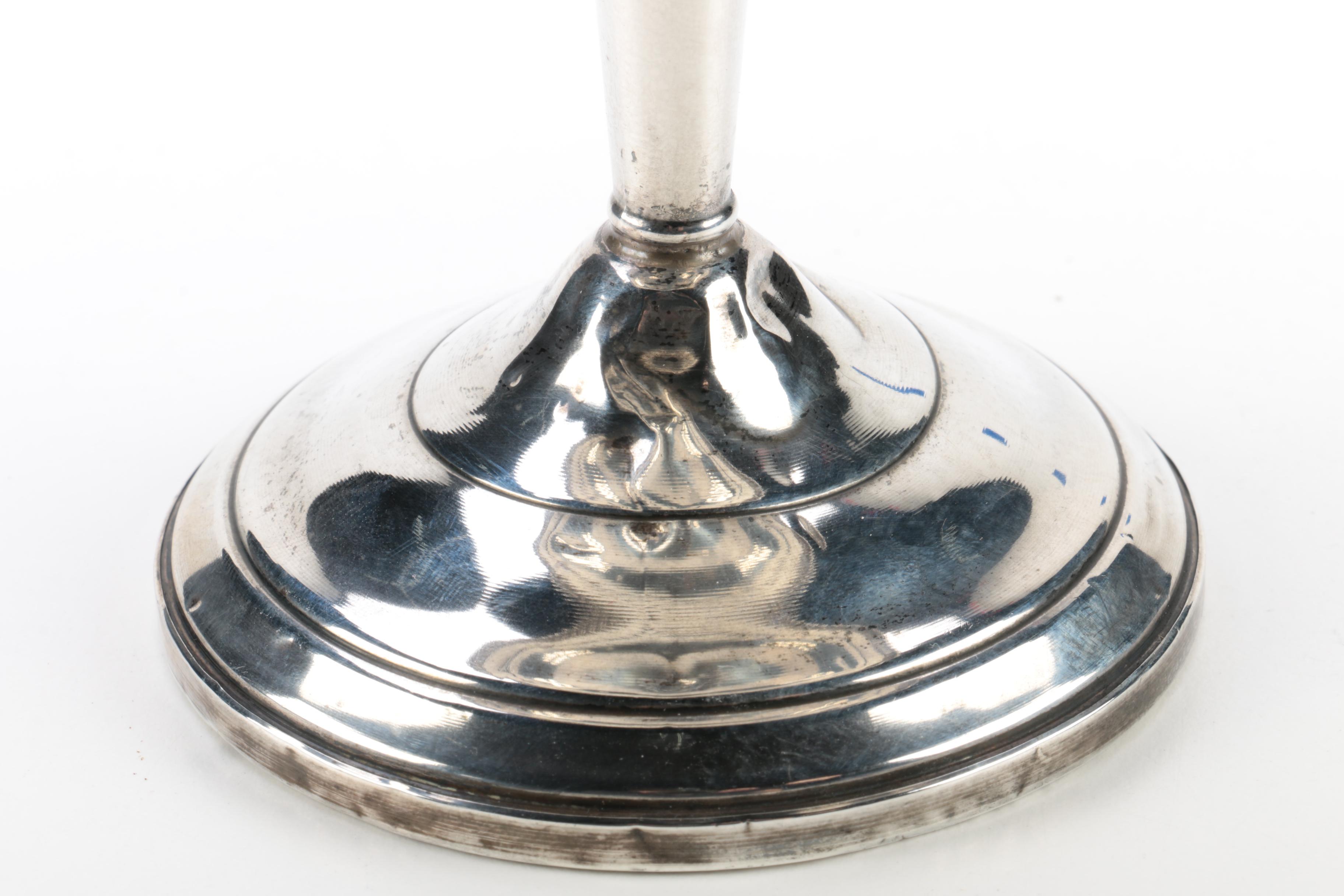 Ellmore Silver Co. Sterling Bowl and Weighted Egg-and-Dart Rim Sterling Compote