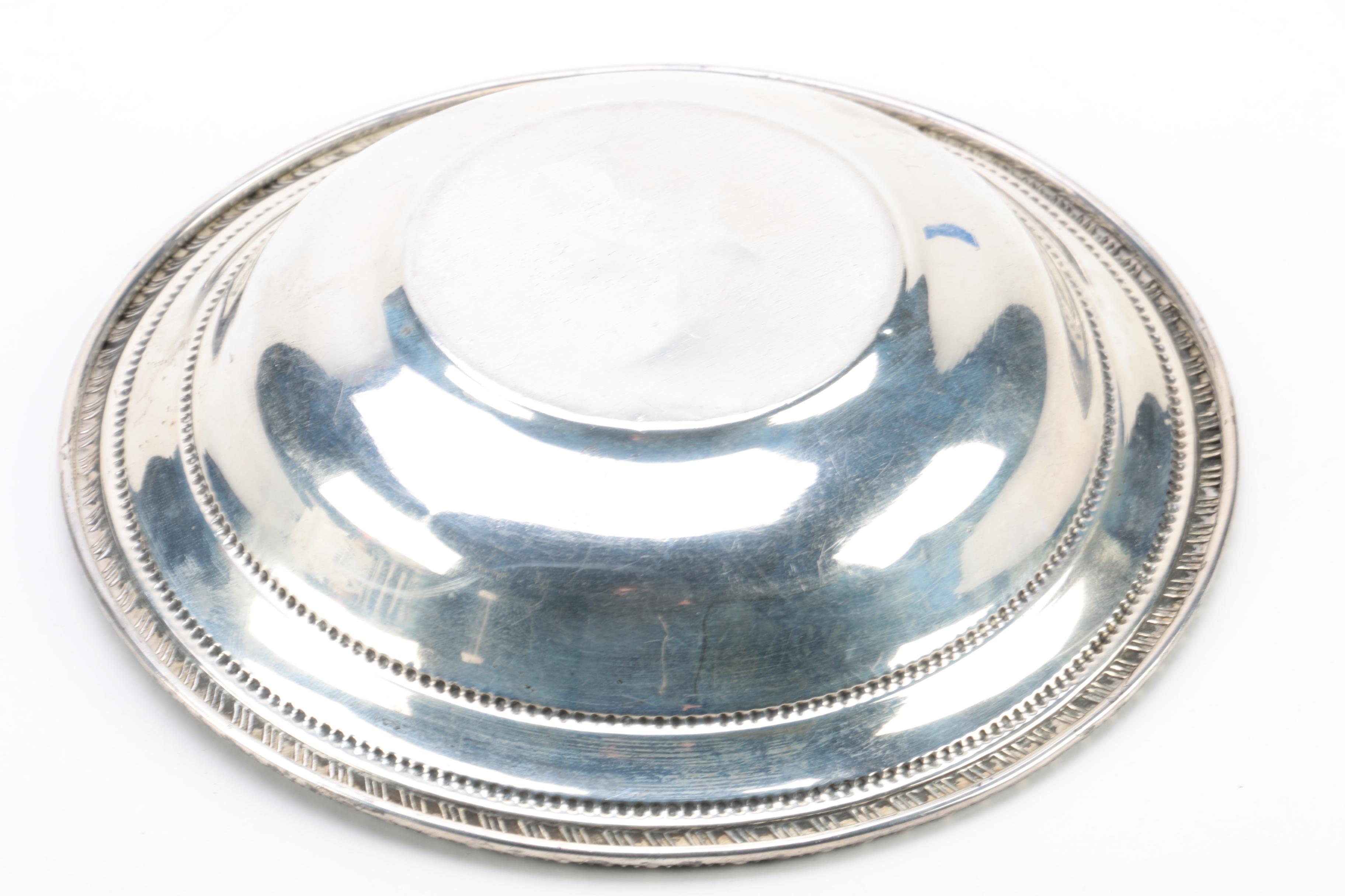Ellmore Silver Co. Sterling Bowl and Weighted Egg-and-Dart Rim Sterling Compote
