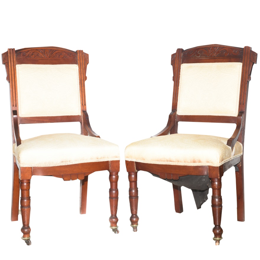 Pair of Antique Victorian Style Accent Chairs