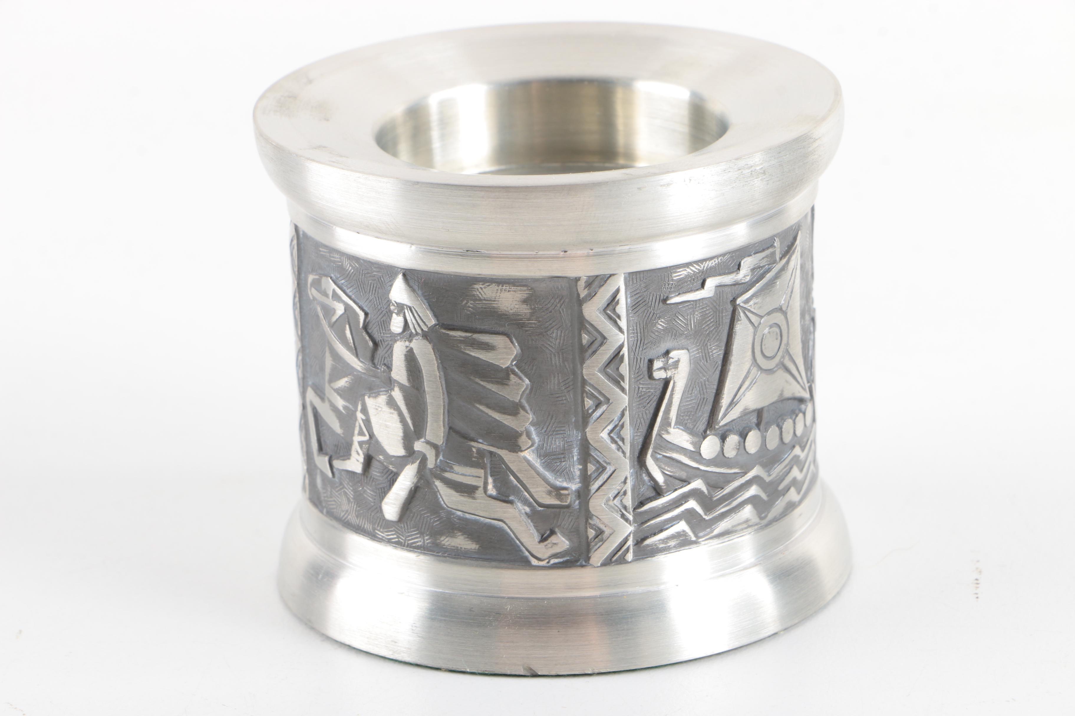 Royal Holland Pewter Creamer and Sugar with Assorted Candle Holders