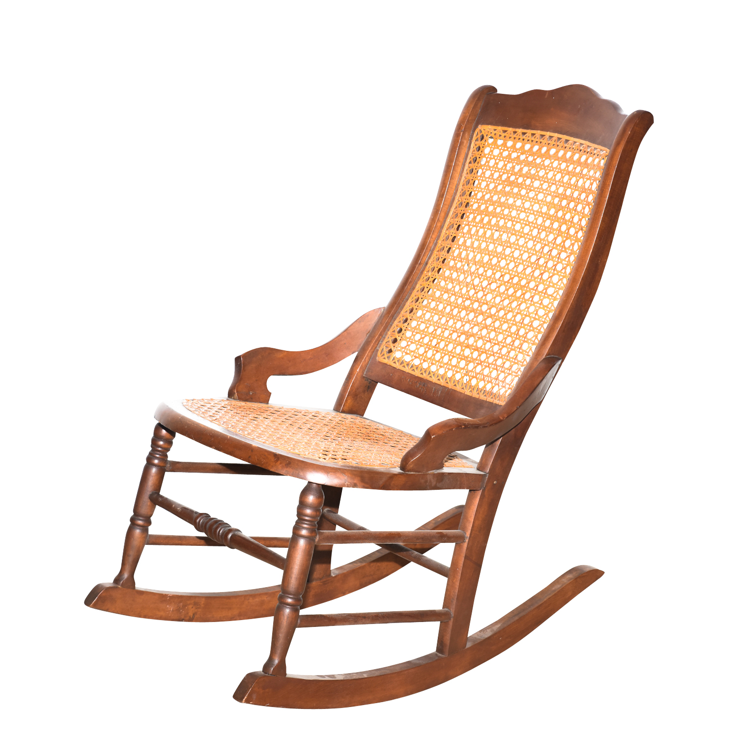 Vintage Caned Rocking Chair