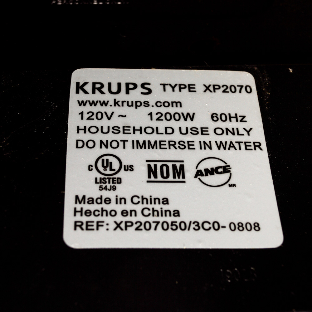 Krups Type XP2070 Espresso Machine