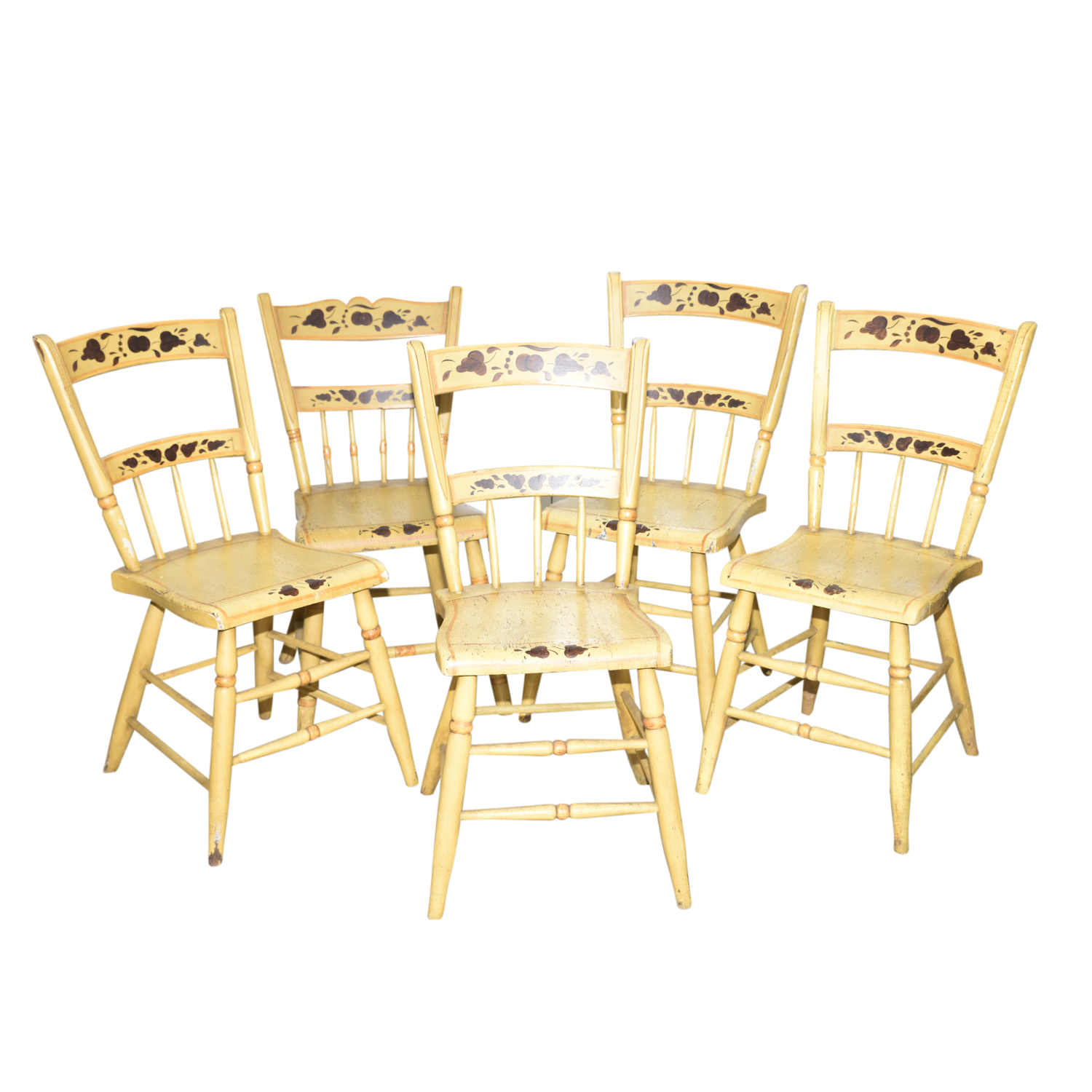 Vintage Hitchcock Style Painted Side Chairs