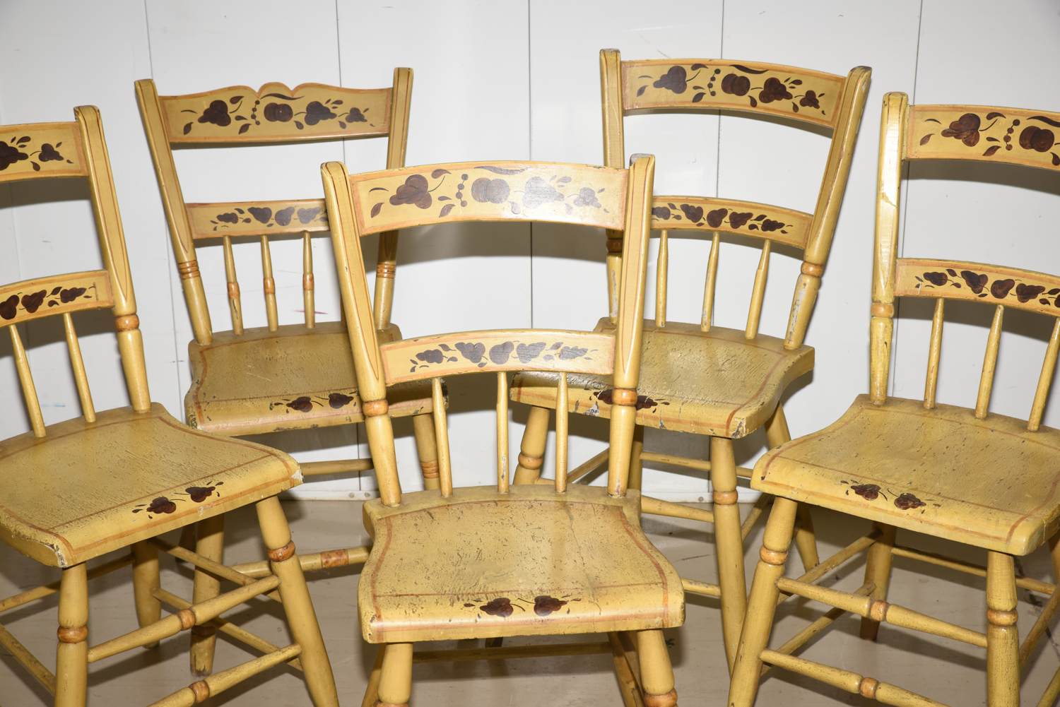 Vintage Hitchcock Style Painted Side Chairs