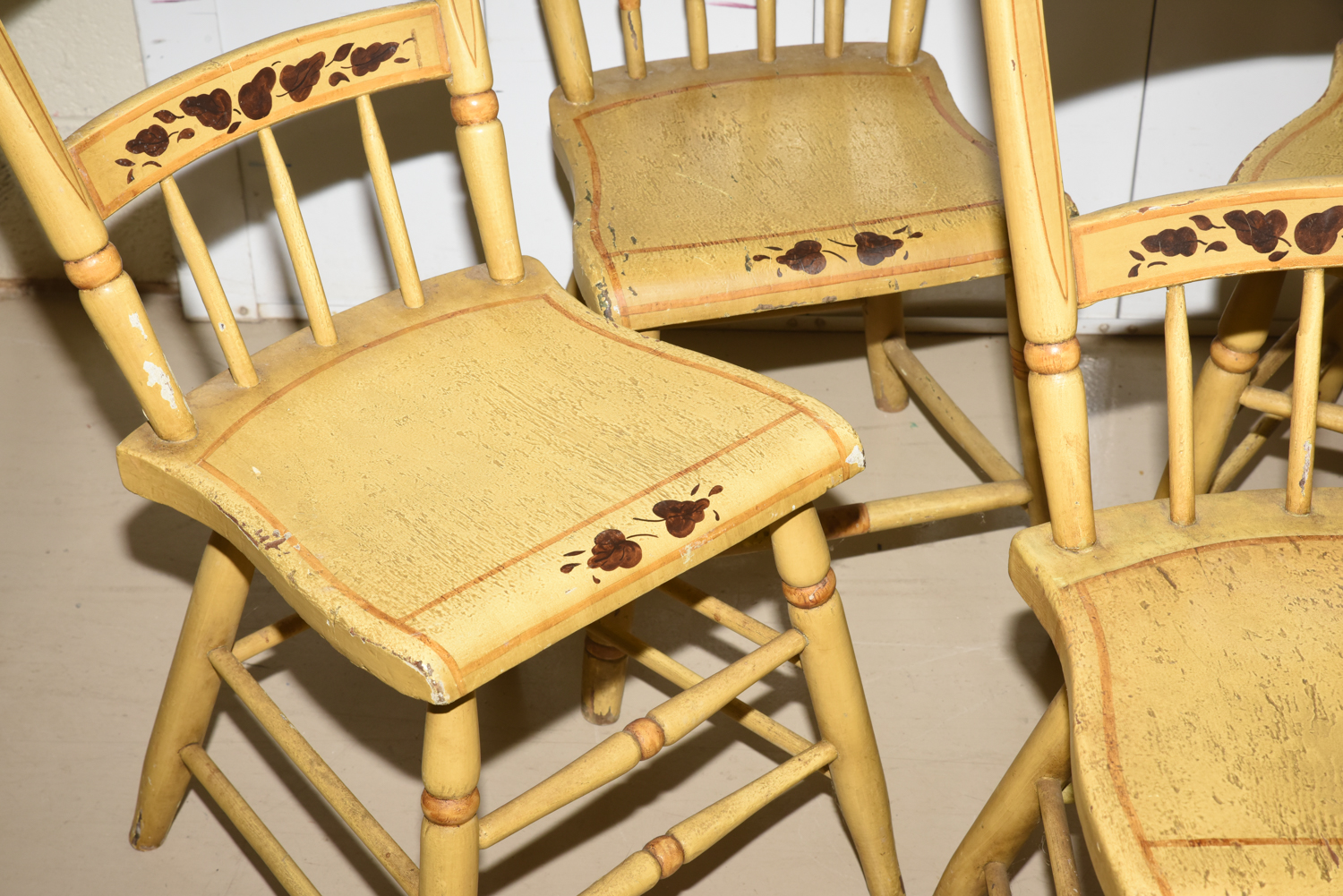 Vintage Hitchcock Style Painted Side Chairs