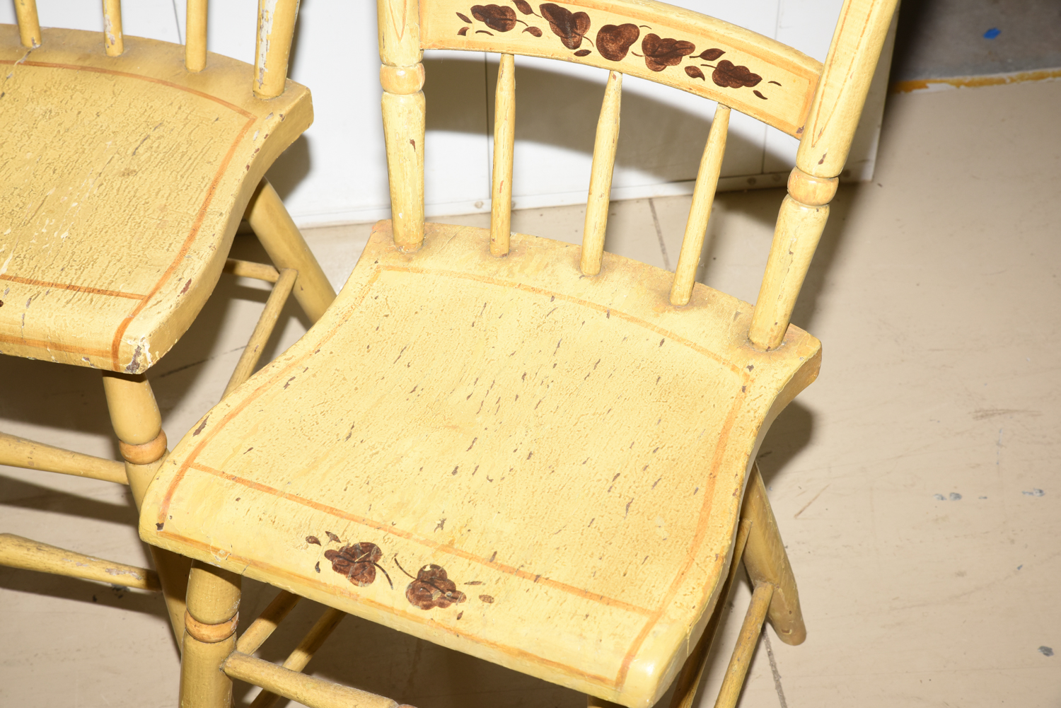 Vintage Hitchcock Style Painted Side Chairs