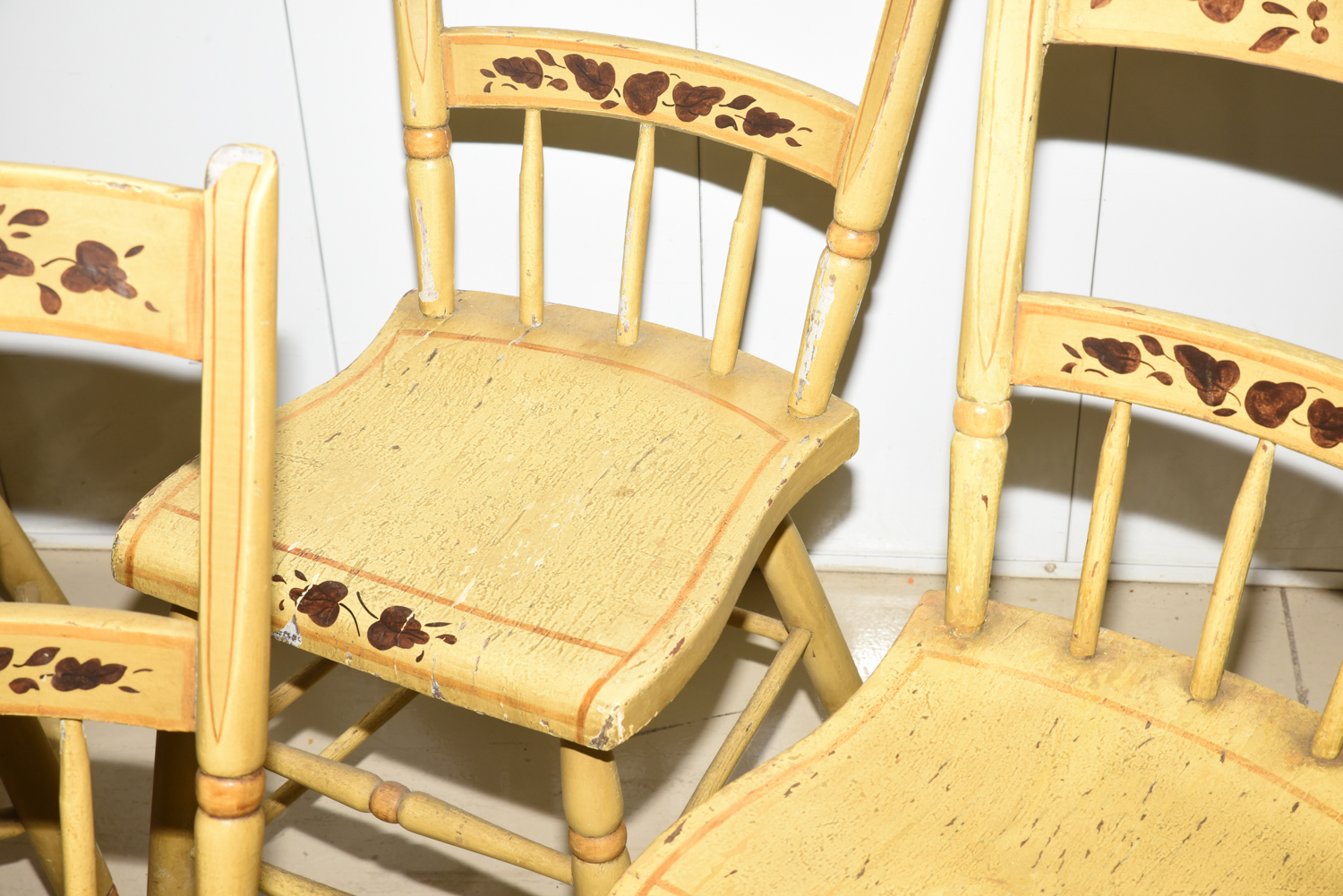Vintage Hitchcock Style Painted Side Chairs