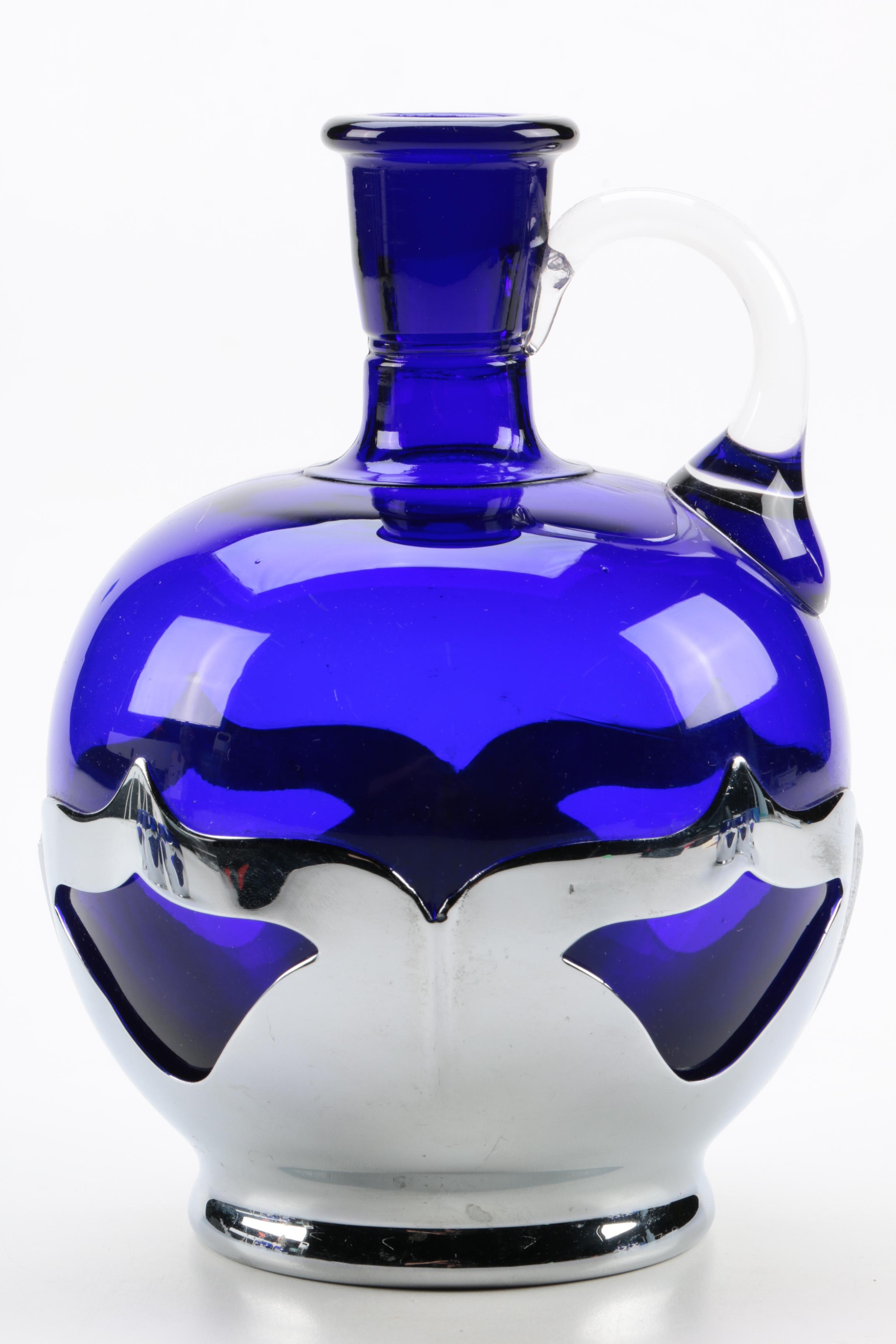 Farber Bros. and Cambridge Glass Cobalt Blue Decanter Set