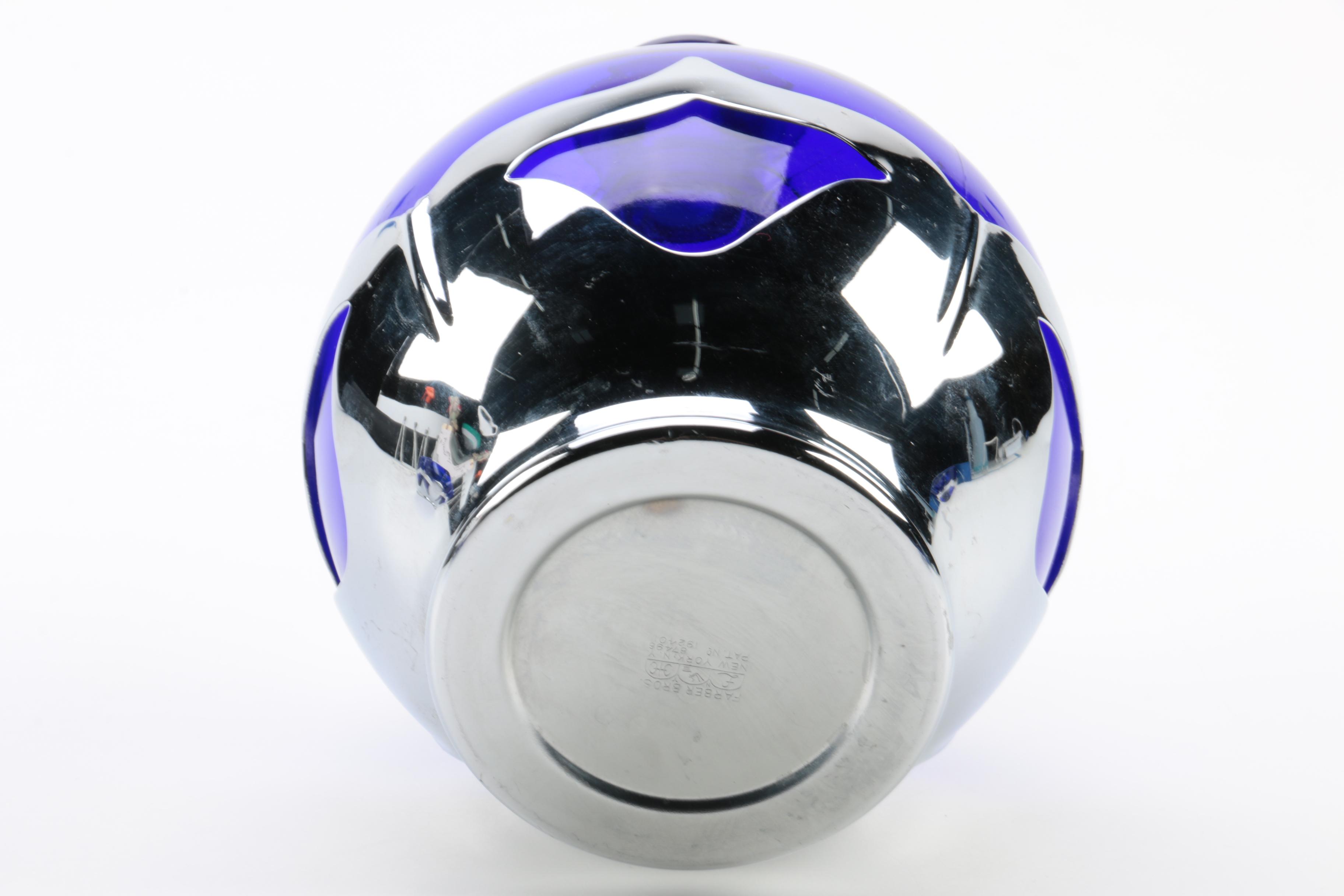 Farber Bros. and Cambridge Glass Cobalt Blue Decanter Set