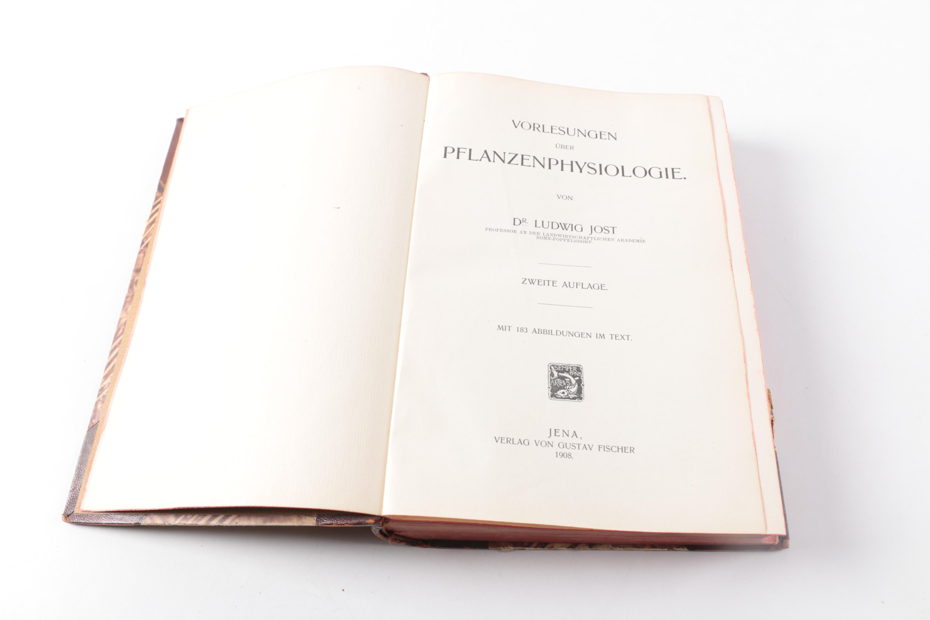 Ludwig Jost "Vorlesungen über Pflanzenphysiologie" 1904 and Other Antique Books