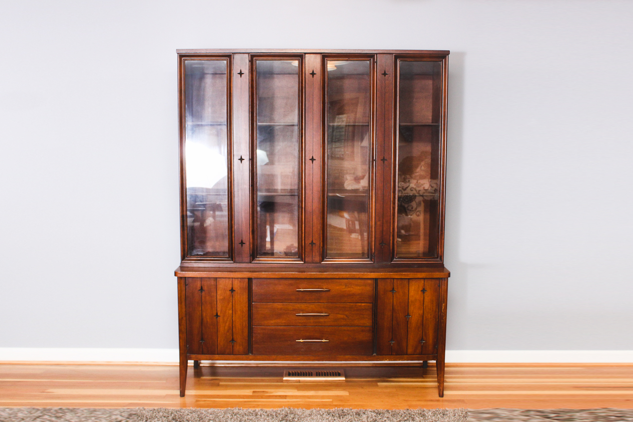 Mid Century Modern China Cabinet by Broyhill Furniture
