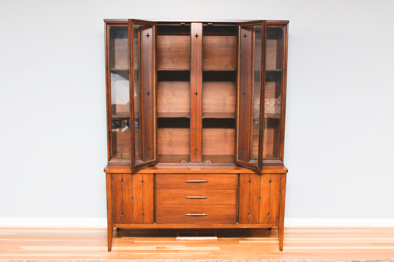 Mid Century Modern China Cabinet by Broyhill Furniture