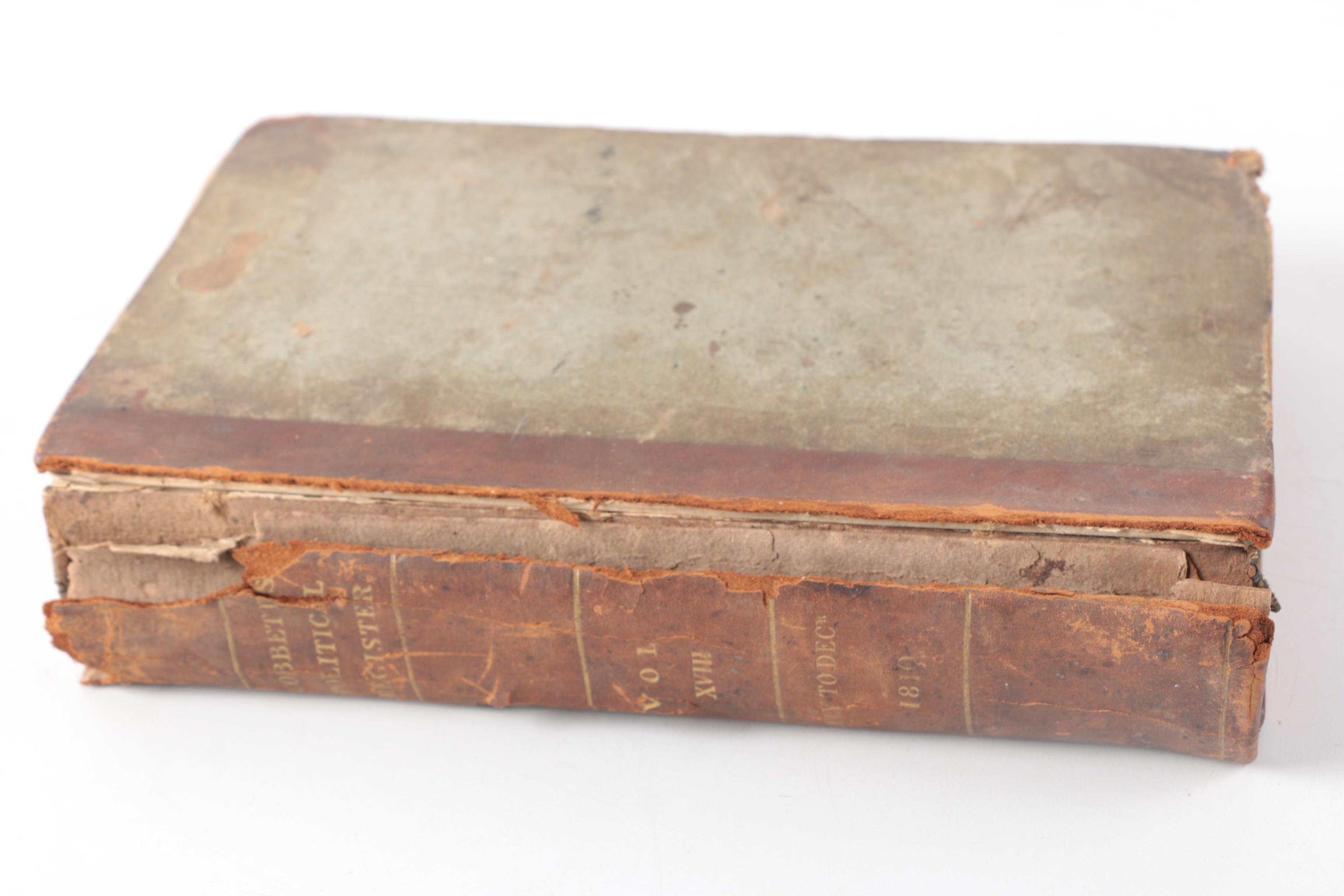 1810 "Cobbett's Political Register" by T.C. Hawnsard and Other Antique Books