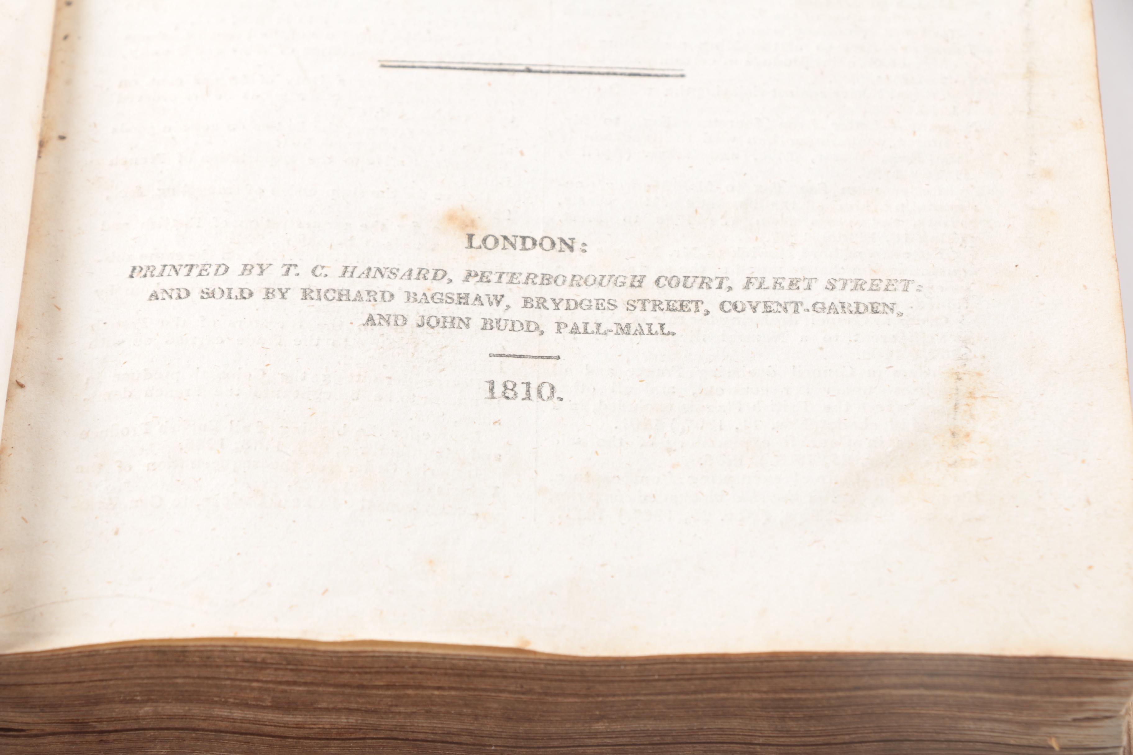 1810 "Cobbett's Political Register" by T.C. Hawnsard and Other Antique Books