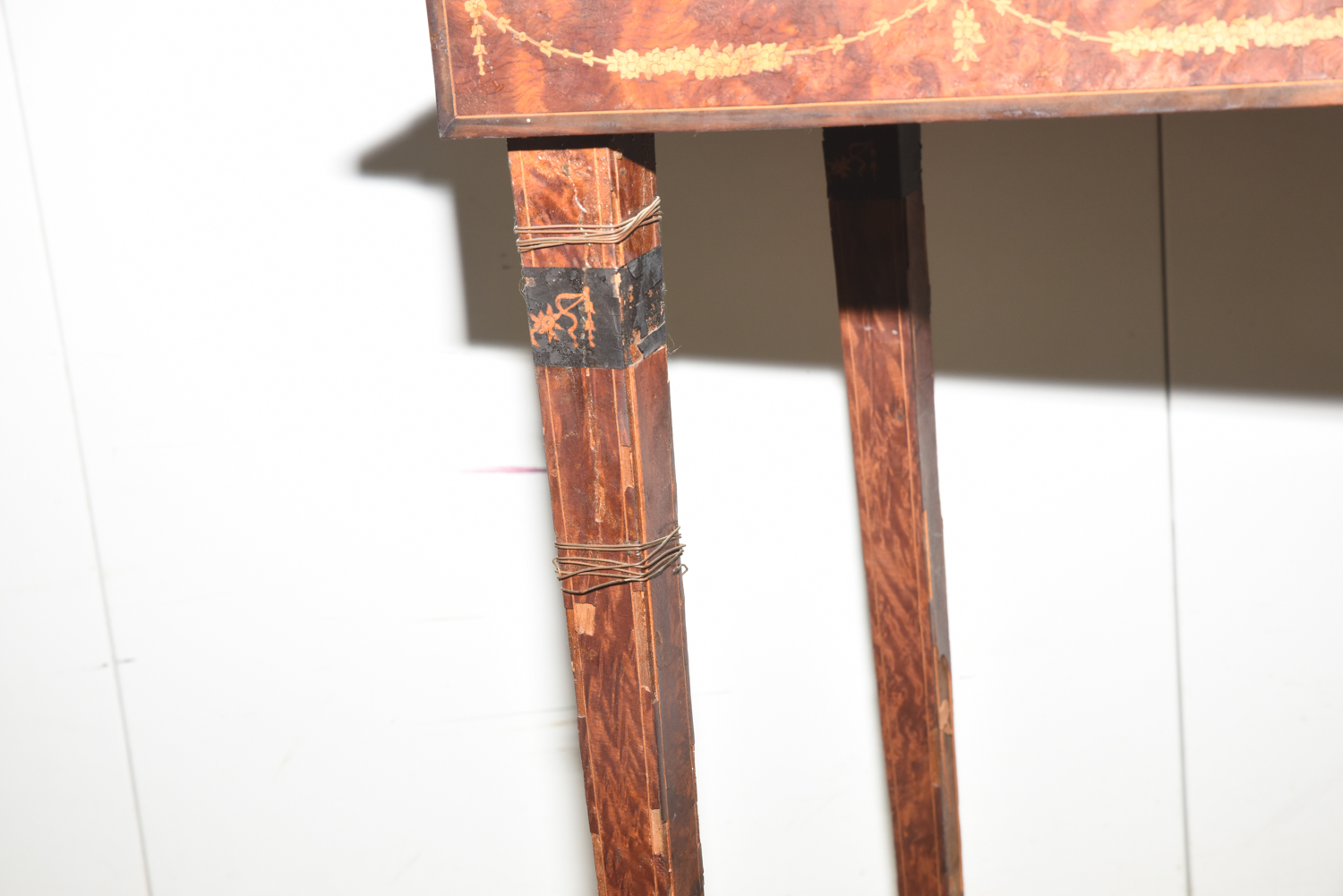 Antique Marquetry Backgammon Game Table