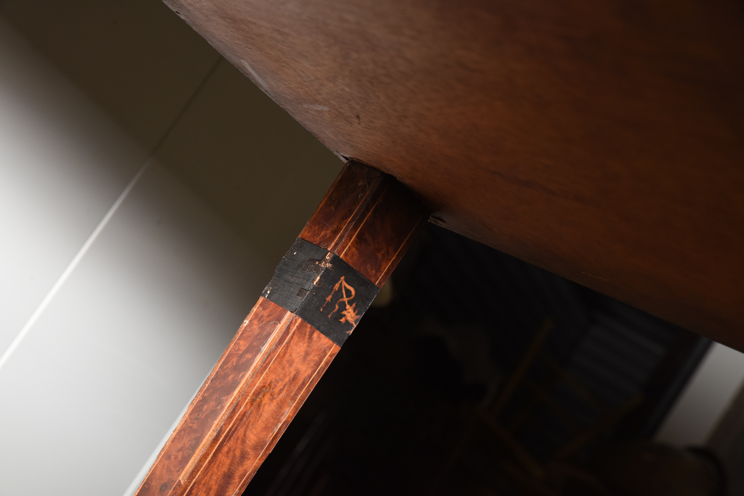 Antique Marquetry Backgammon Game Table