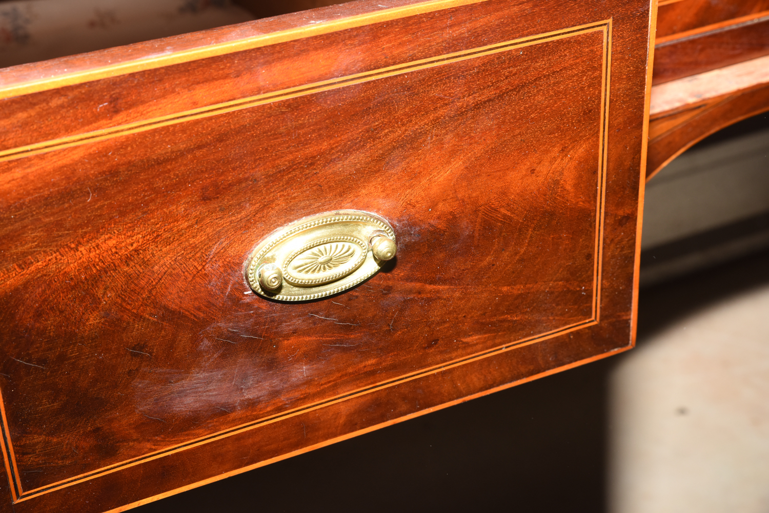 Georgian Style Flame Mahogany Writing Desk