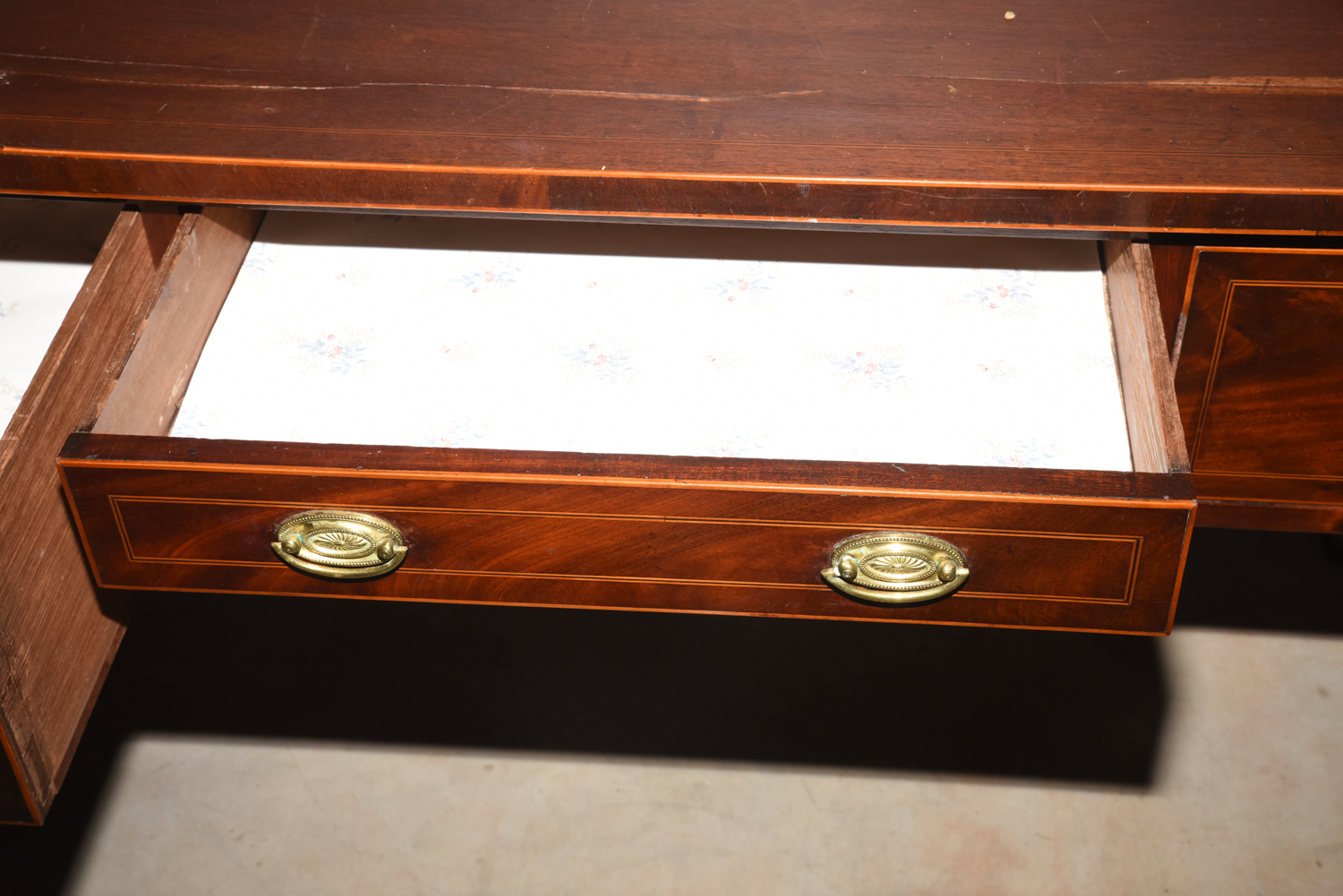 Georgian Style Flame Mahogany Writing Desk