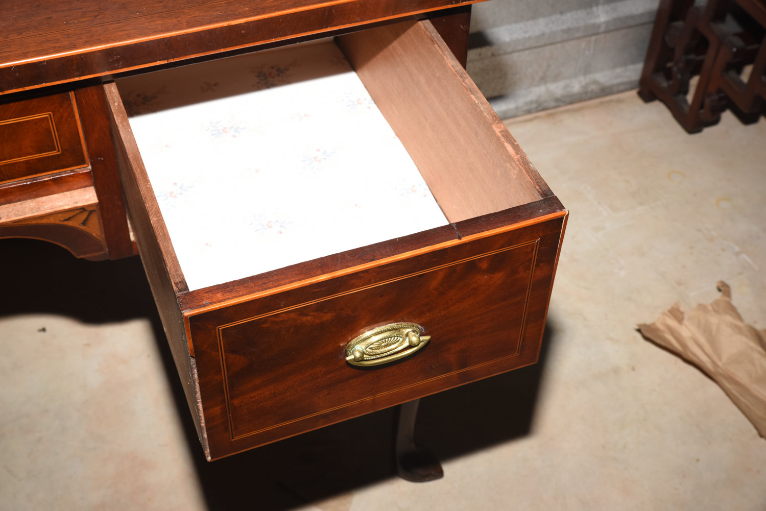 Georgian Style Flame Mahogany Writing Desk