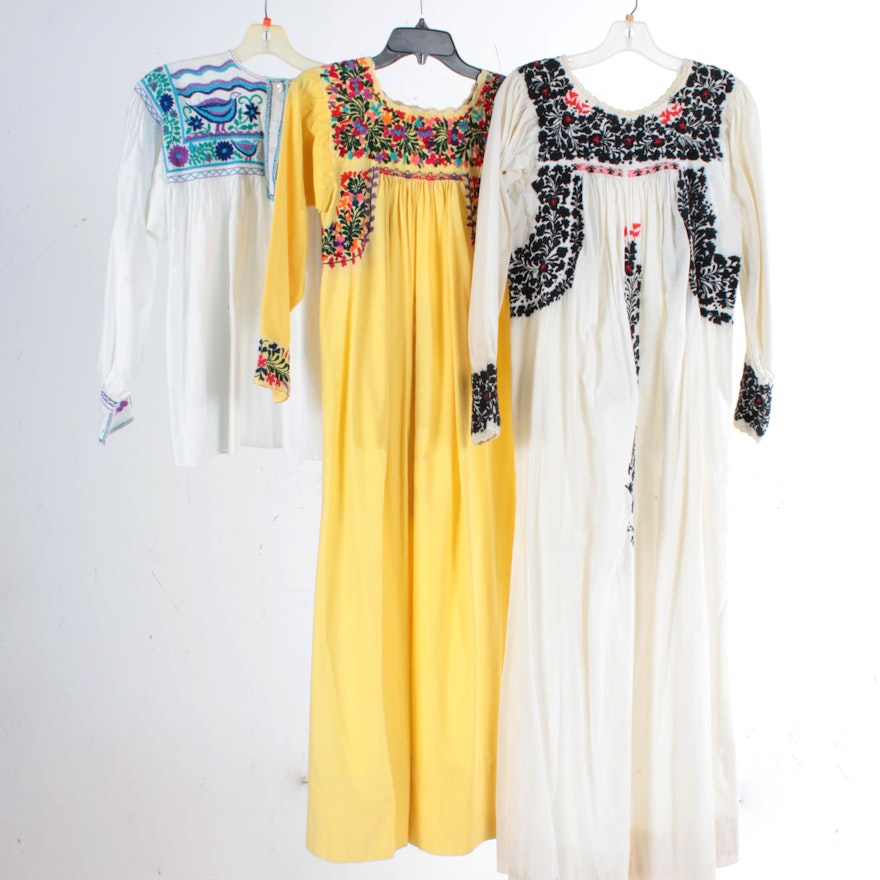 Women's Embroidered Folk Dresses and Peasant Blouse