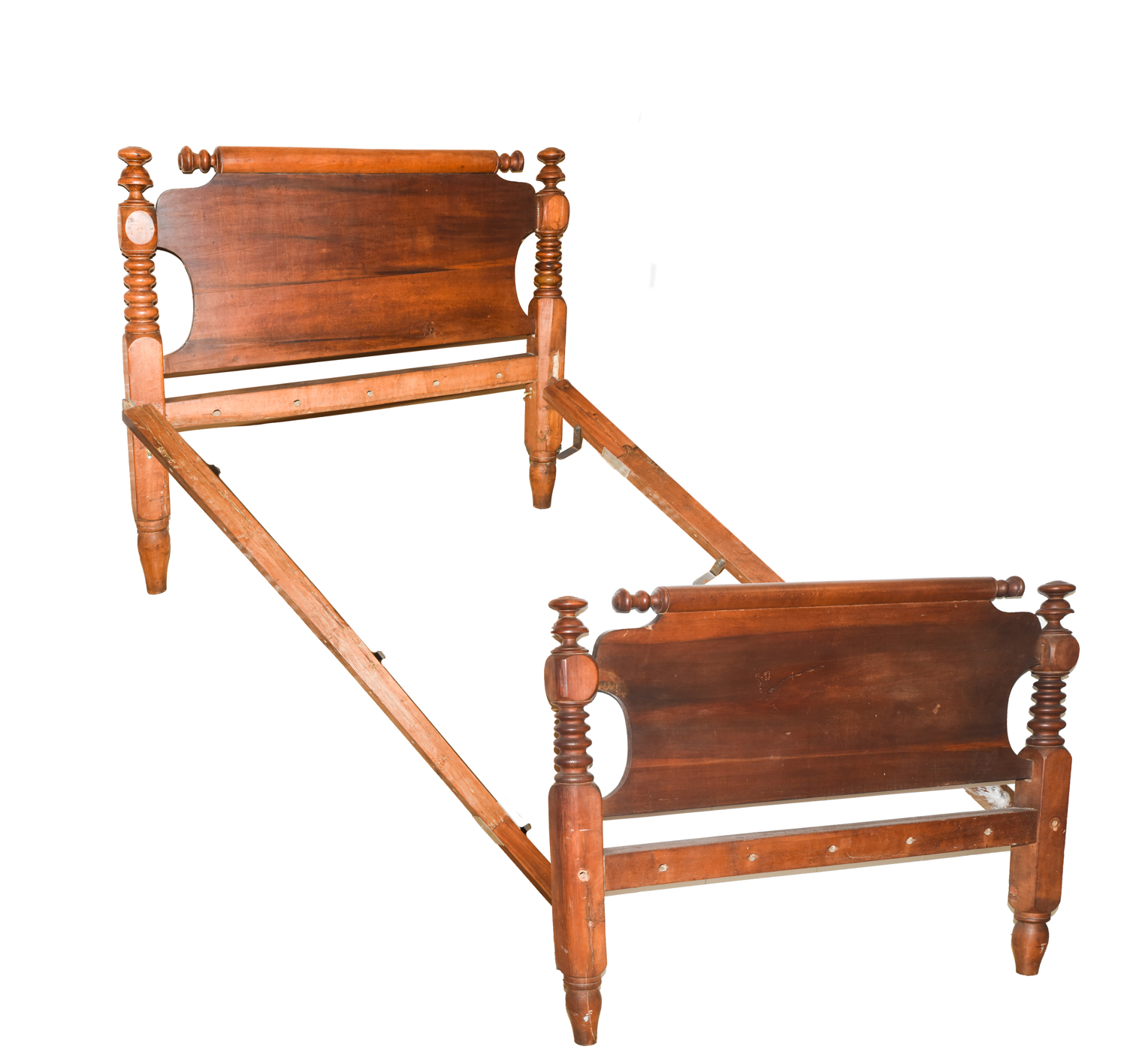 Antique Poplar Rope Bed in Standard Twin-Size