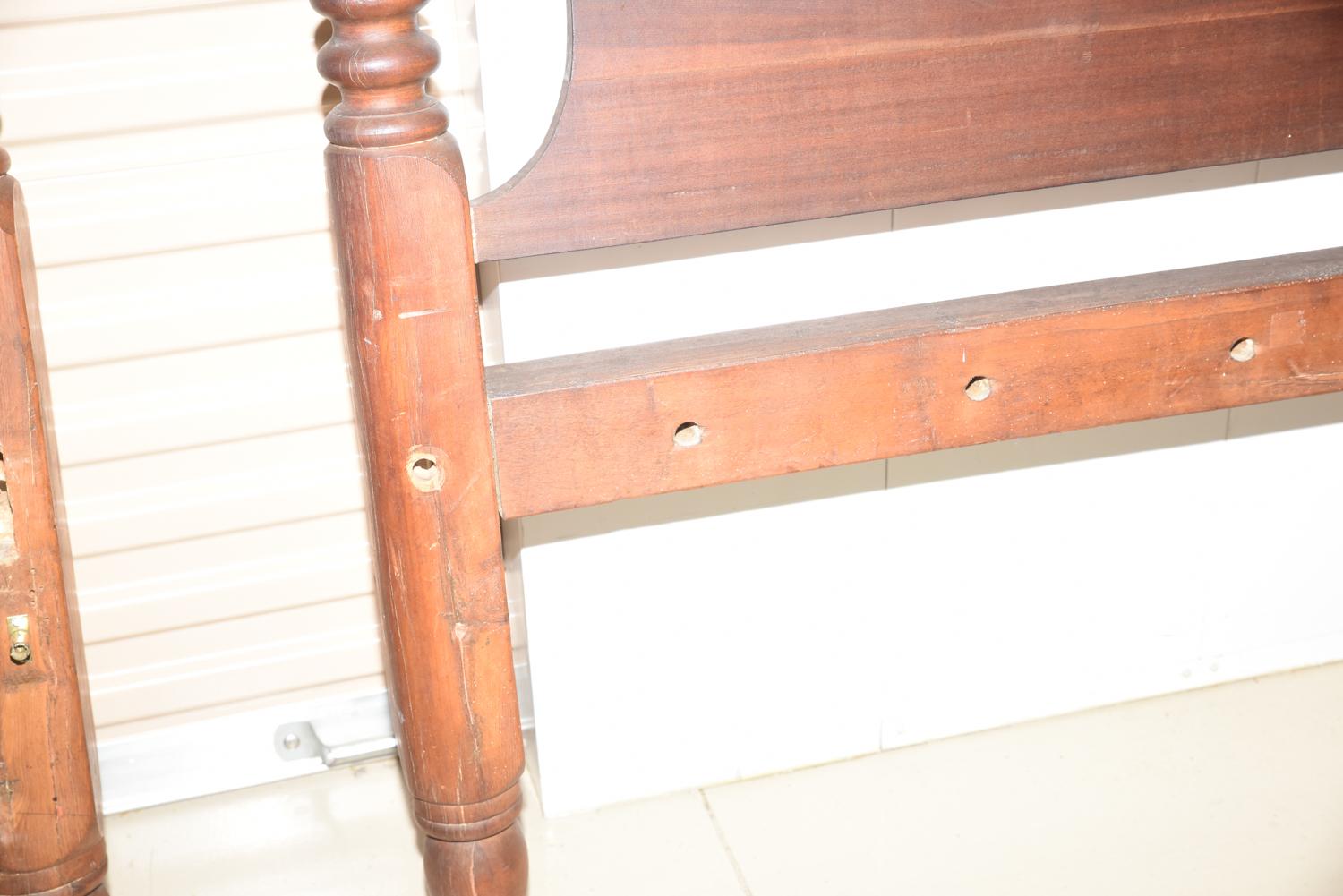 Antique Poplar Rope Bed in Standard Twin-Size