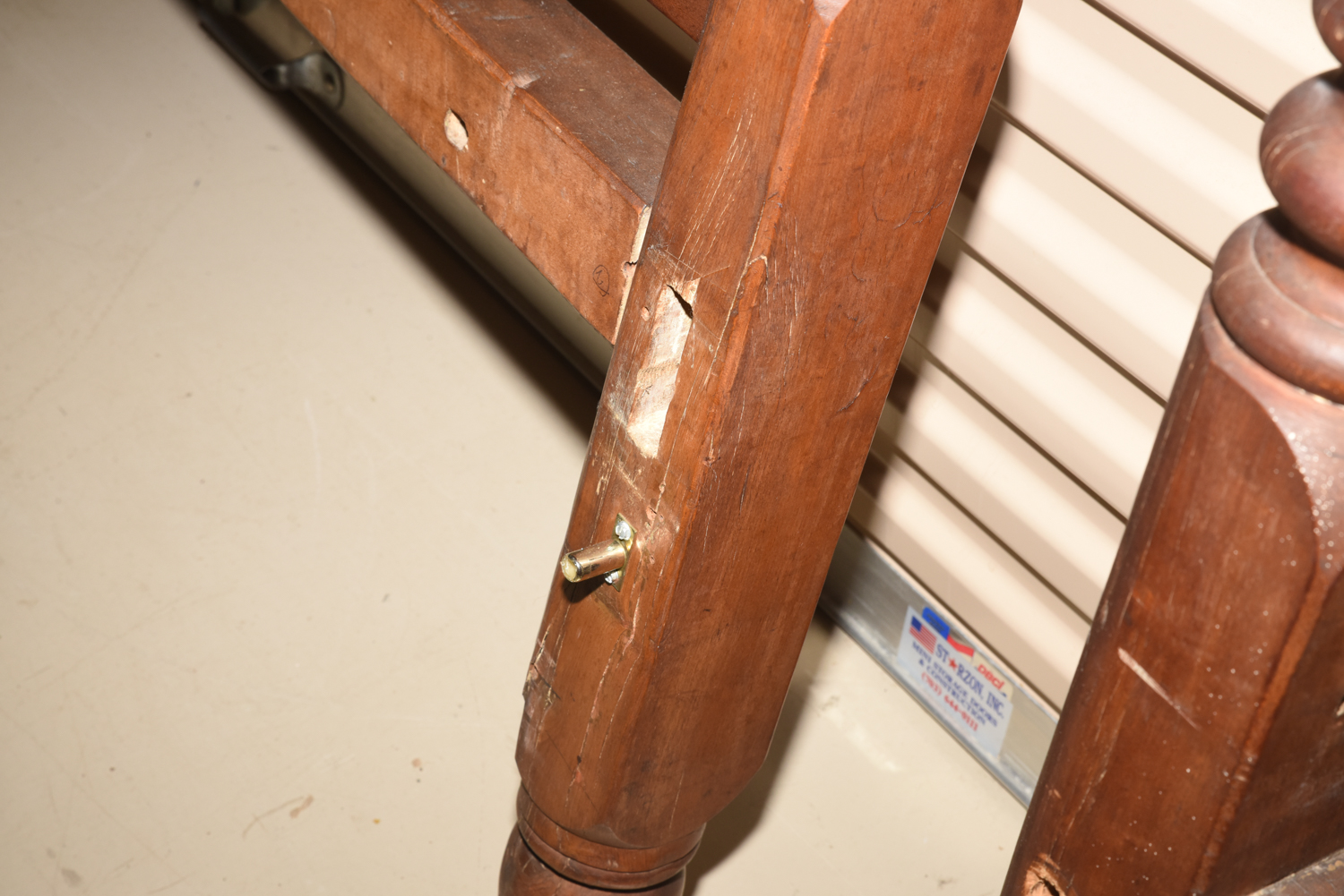 Antique Poplar Rope Bed in Standard Twin-Size