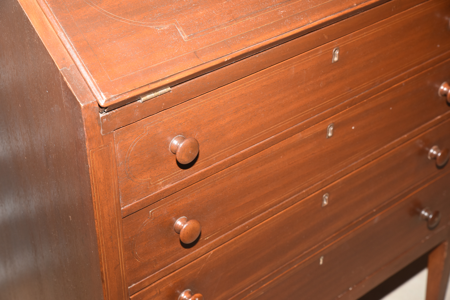 Mahogany Slant Front Secretary Chest