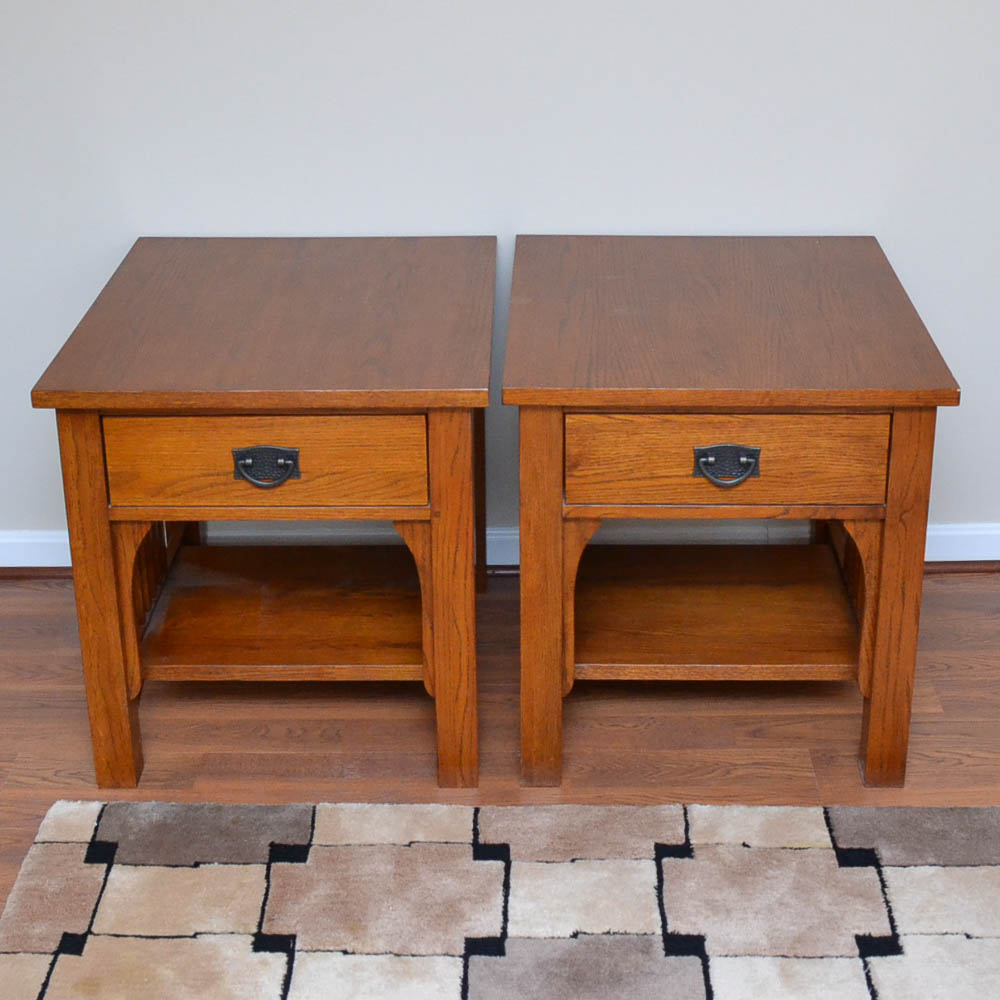 Thomasville "Impressions" Mission Style Oak End Tables