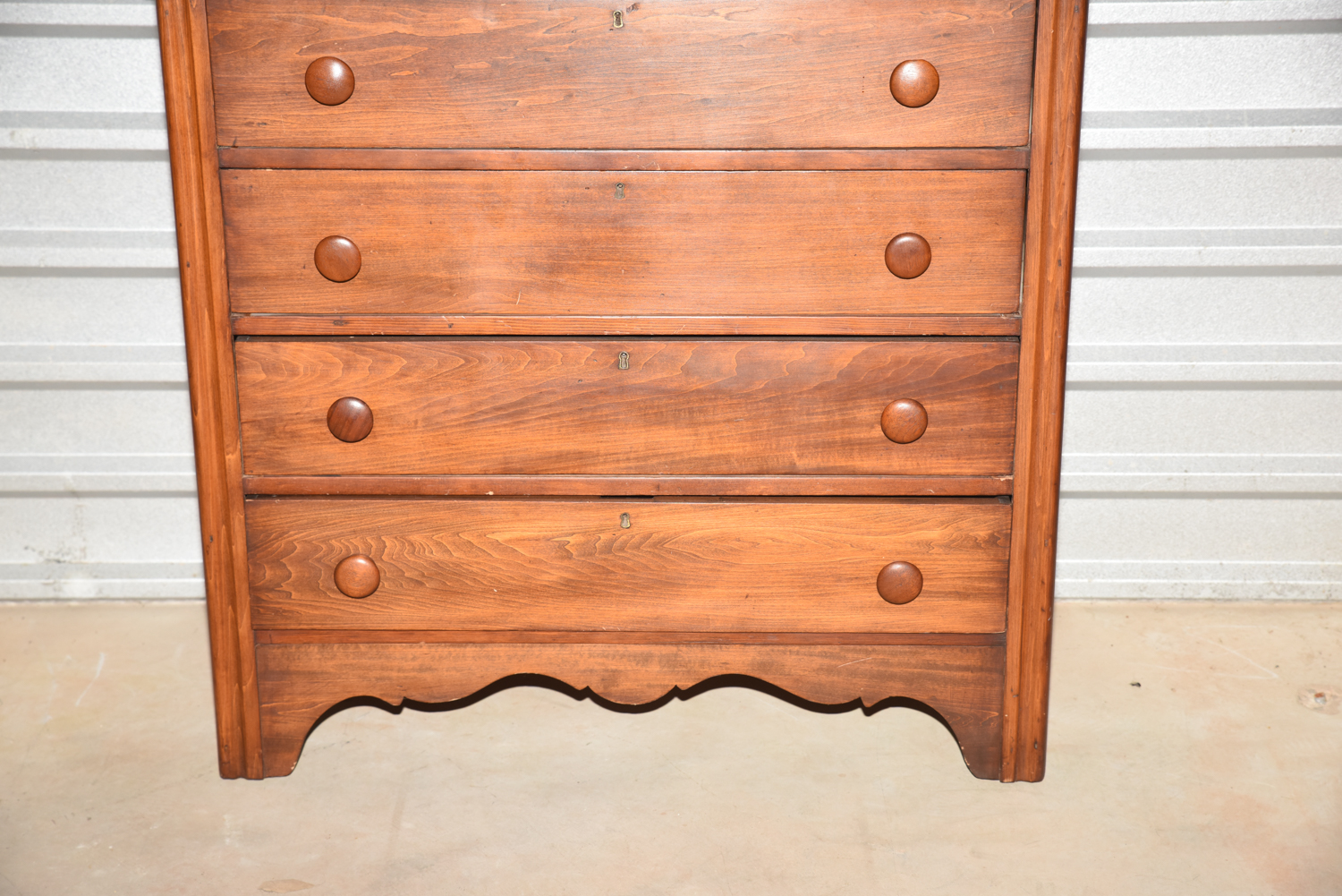Antique Early Victorian Pine Chest of Drawers with Mirror