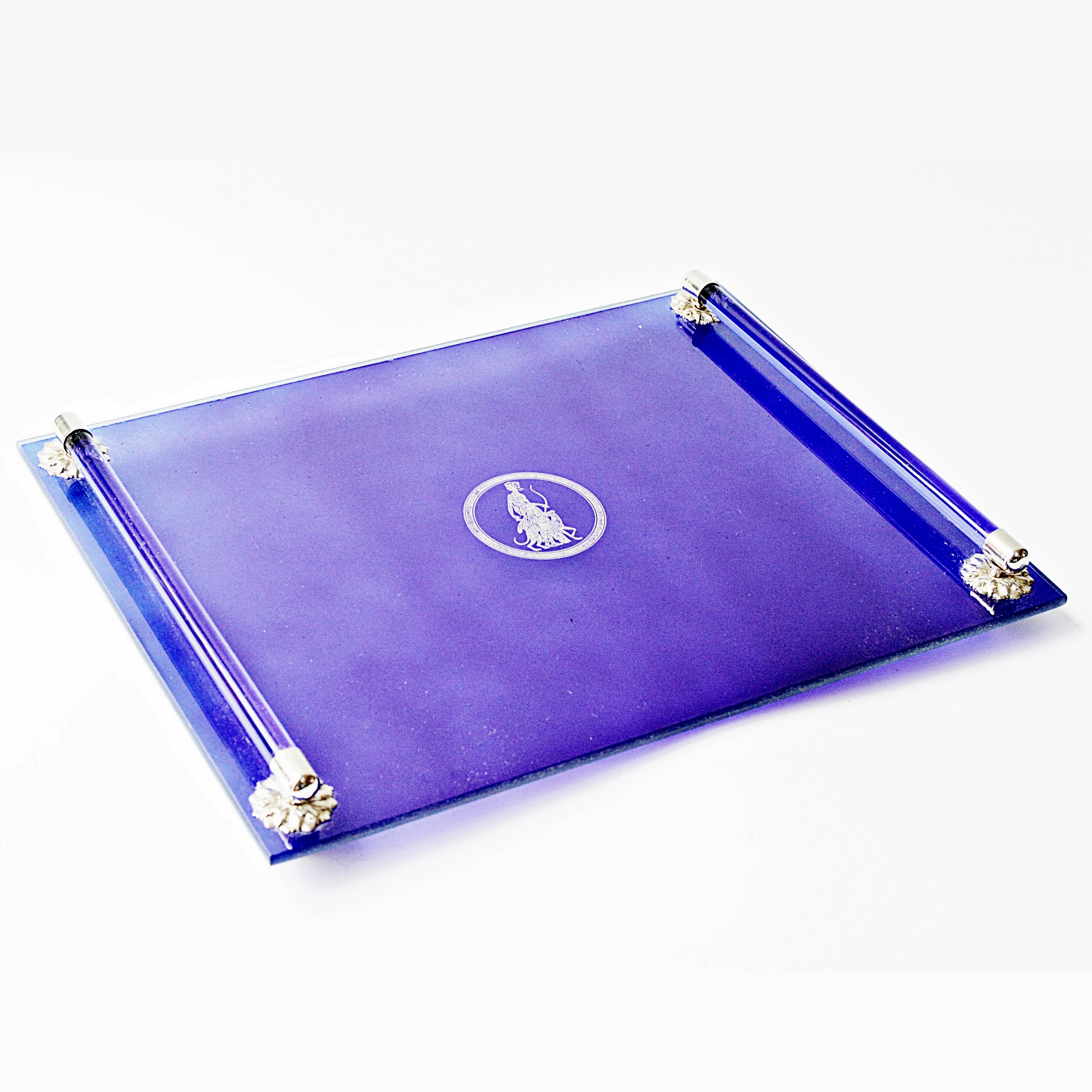 Vintage Cobalt Blue Glass Vanity Tray