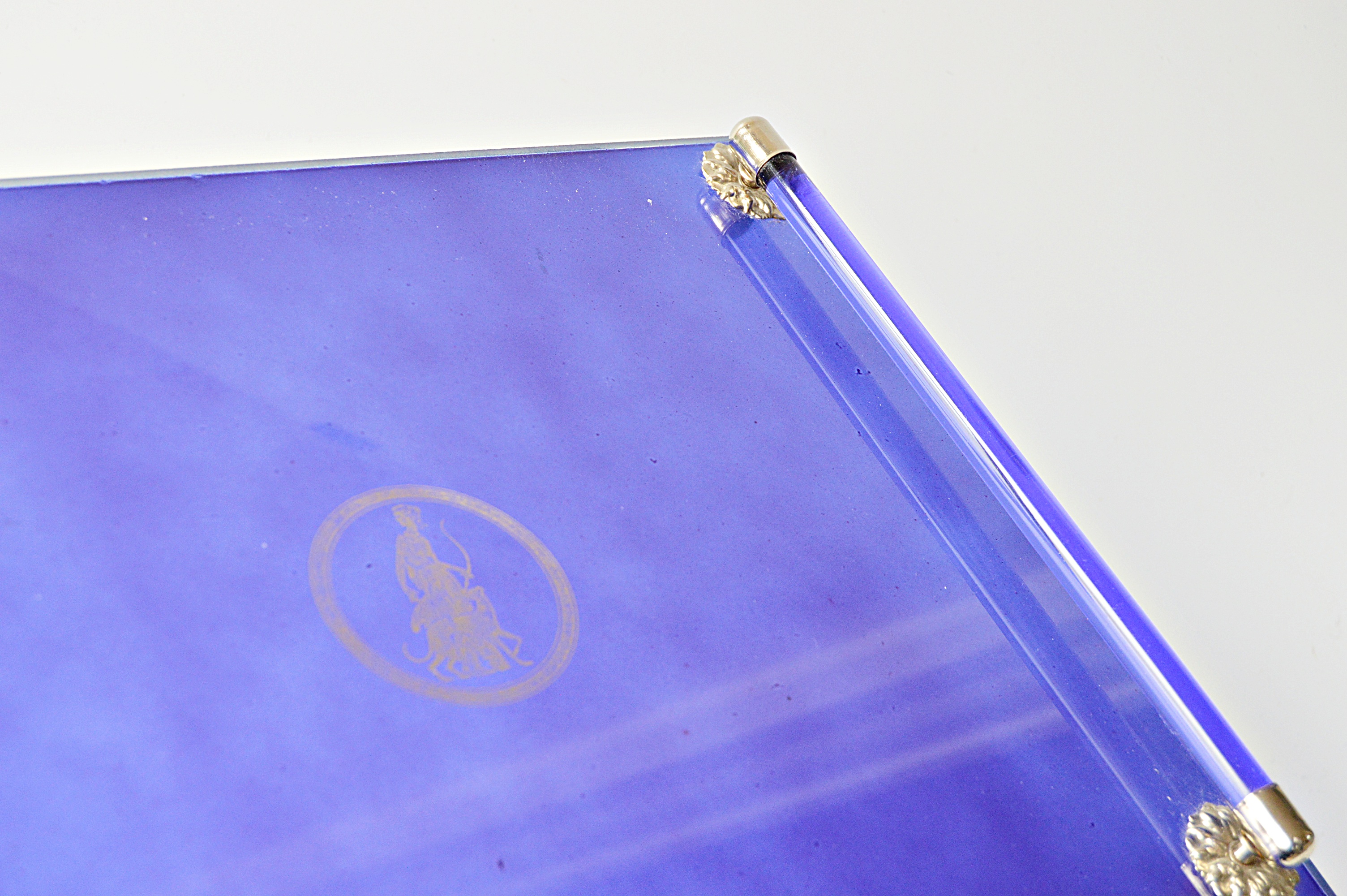 Vintage Cobalt Blue Glass Vanity Tray