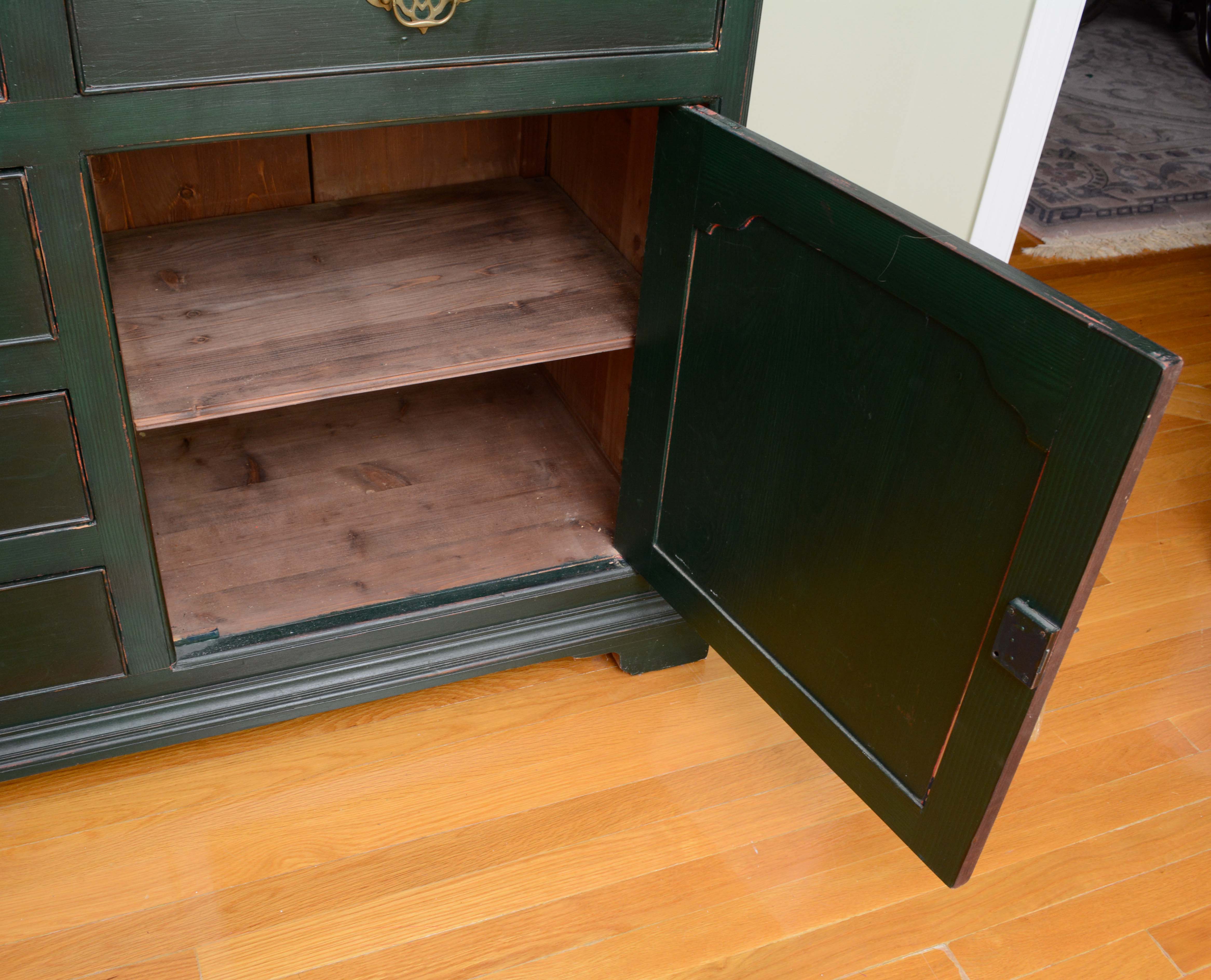 Vintage Colonial Style Painted Cupboard