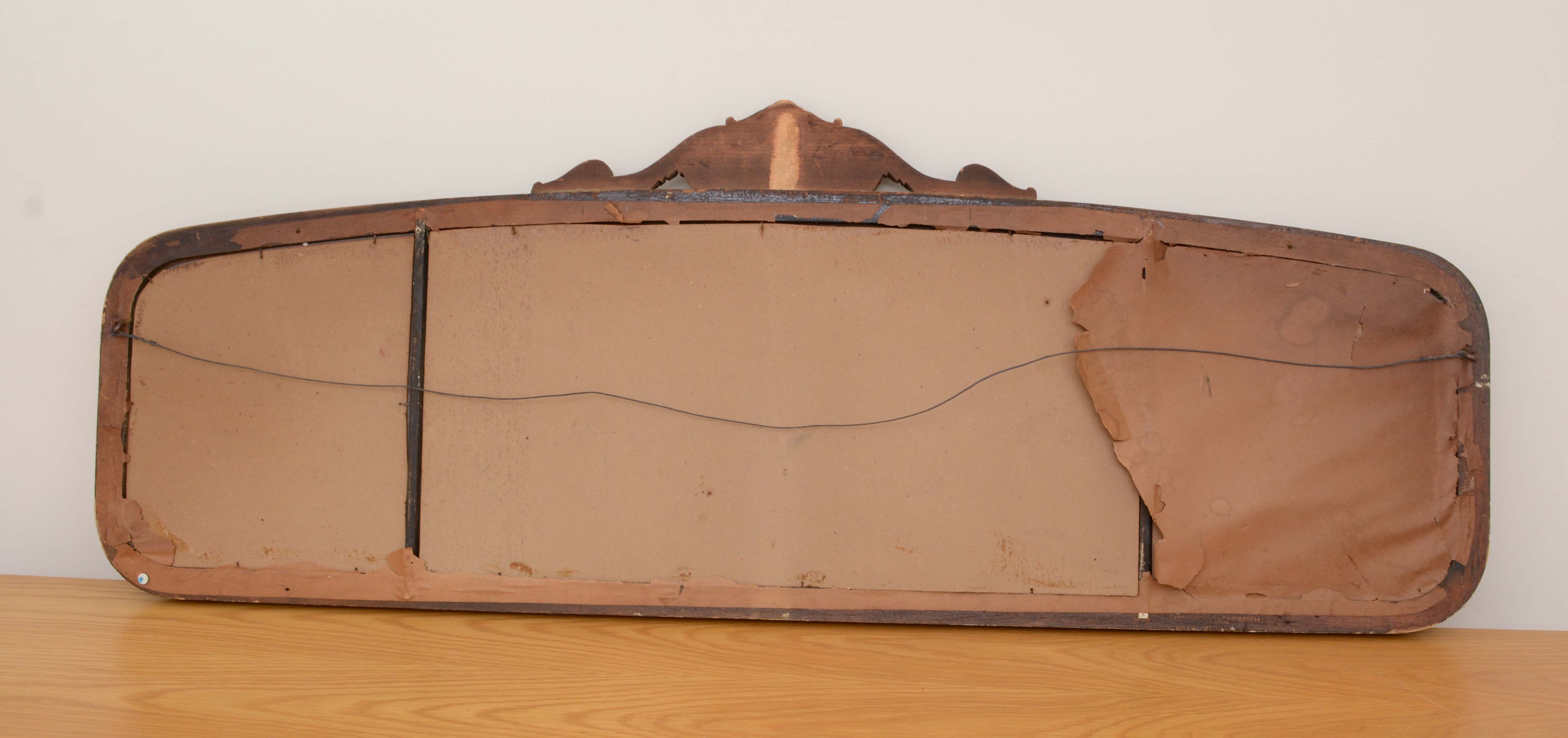 Vintage Victorian-Style Wood Framed Sofa Mirror