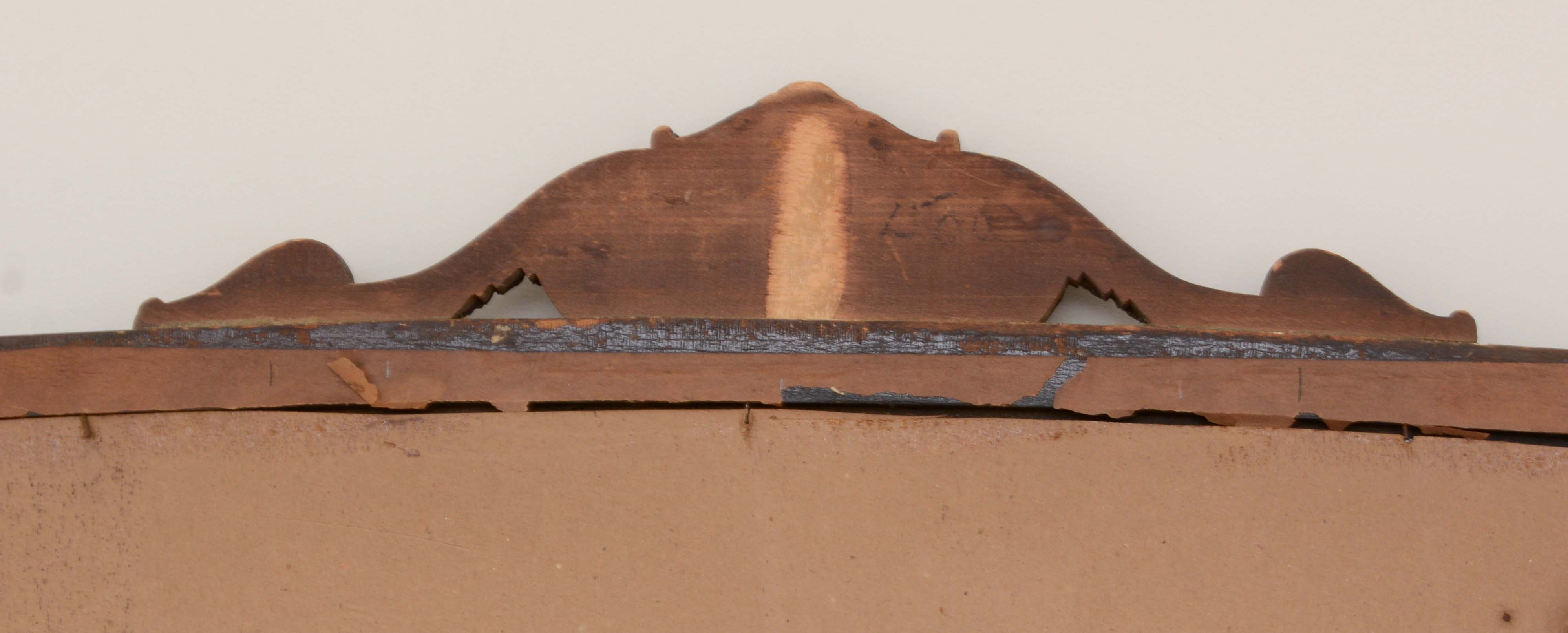 Vintage Victorian-Style Wood Framed Sofa Mirror