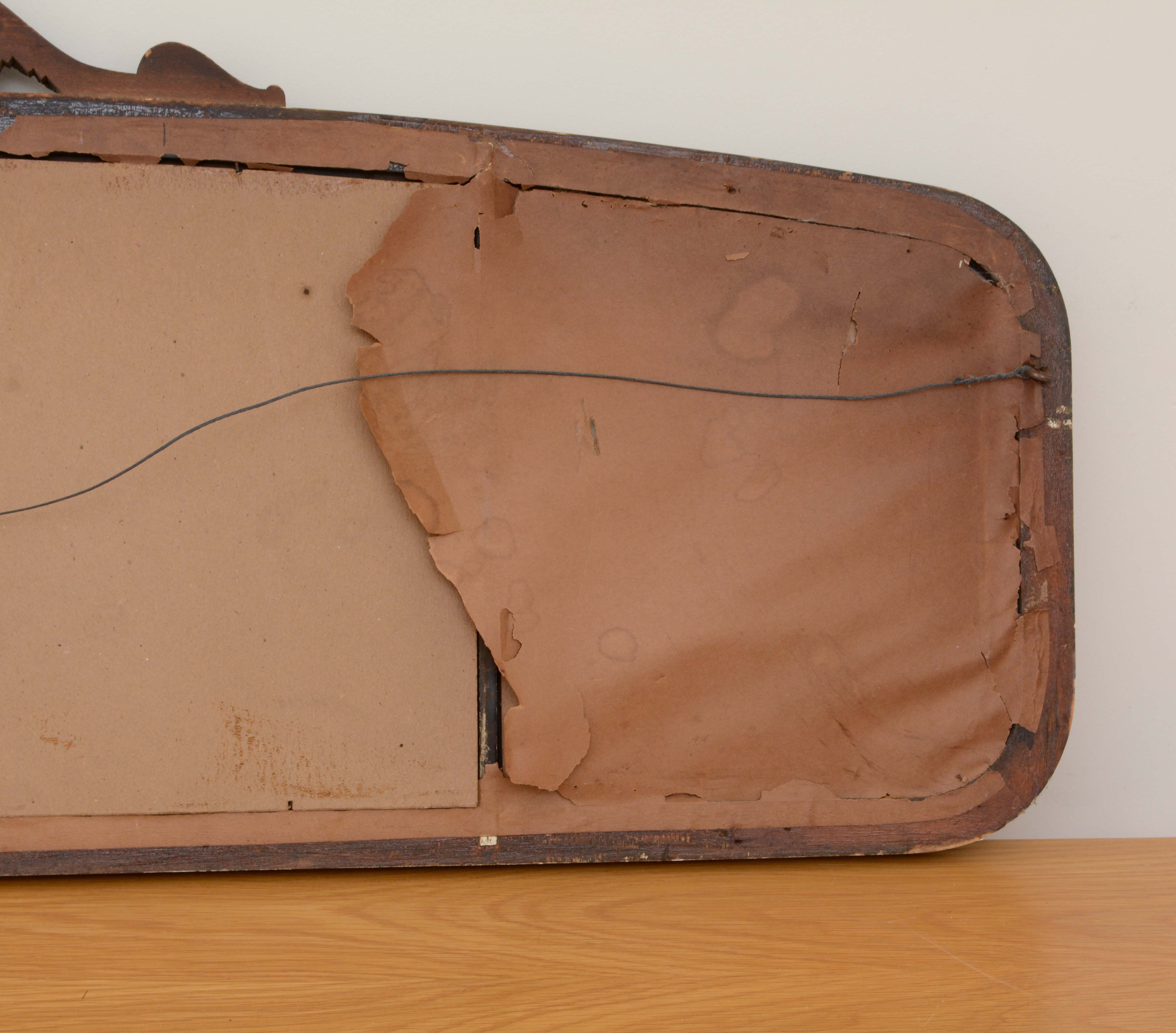 Vintage Victorian-Style Wood Framed Sofa Mirror