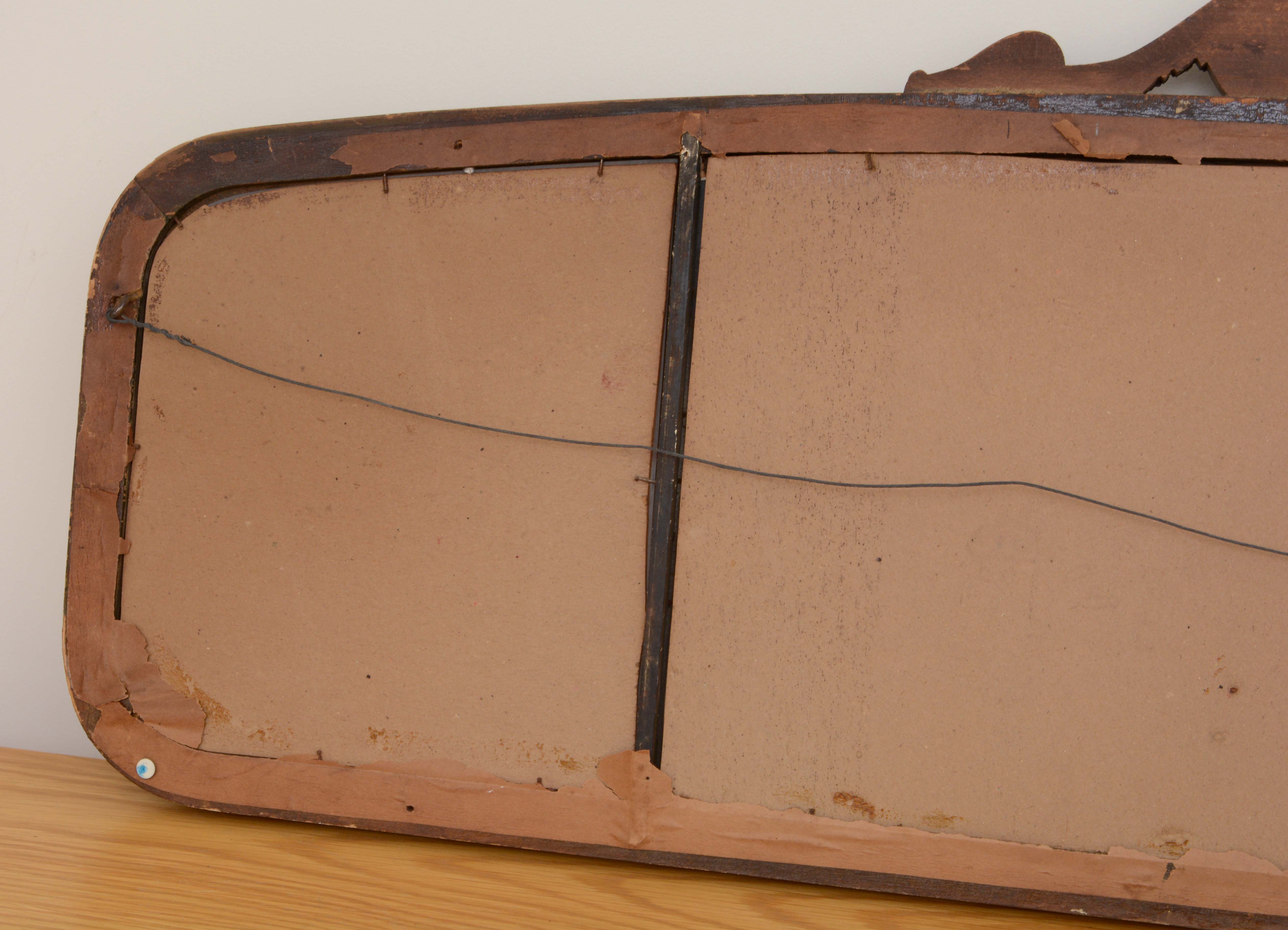 Vintage Victorian-Style Wood Framed Sofa Mirror