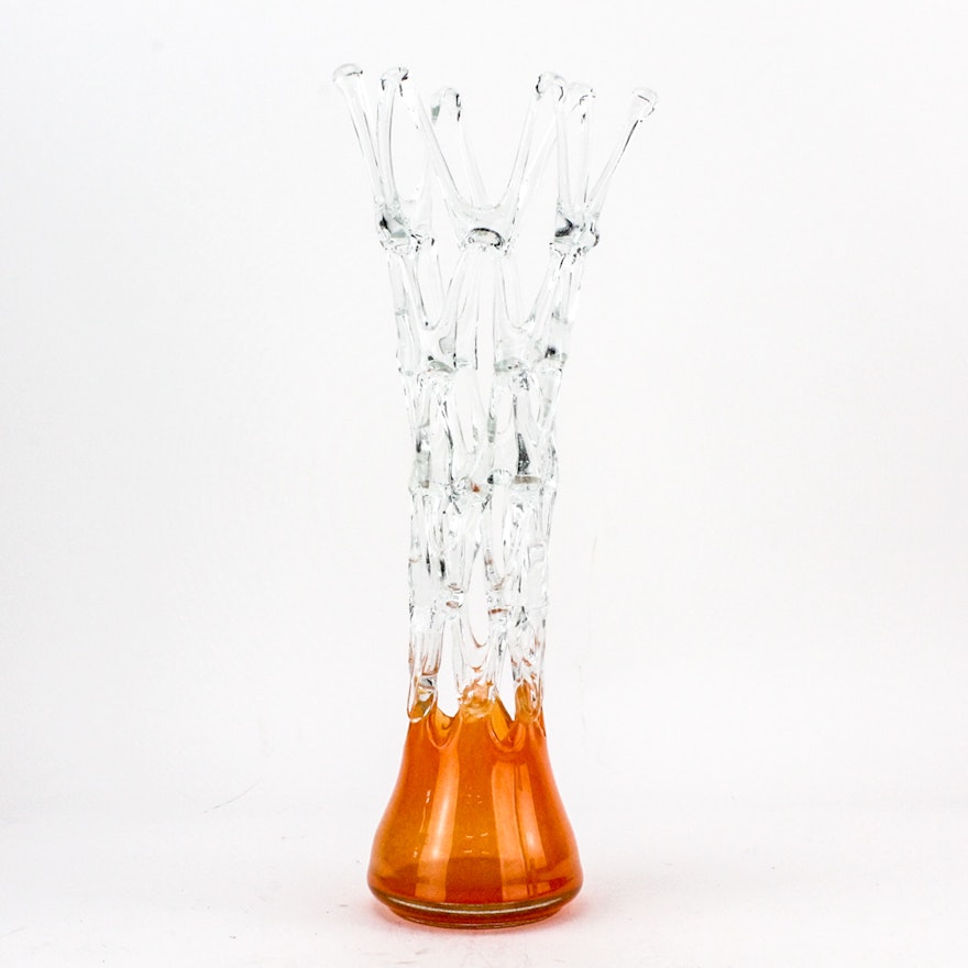 Woven Art Glass Vase