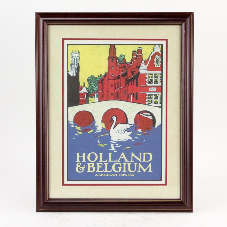 Offset Lithograph After American Express "Holland and Belgium" Travel Poster