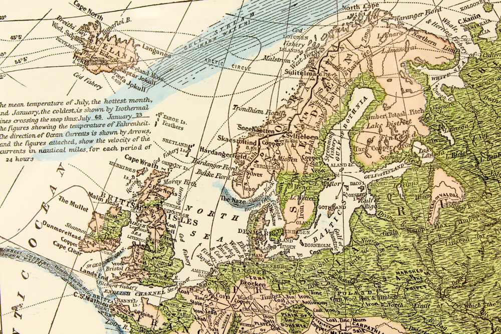 Offset Lithograph After 1858 Colton Map of Europe