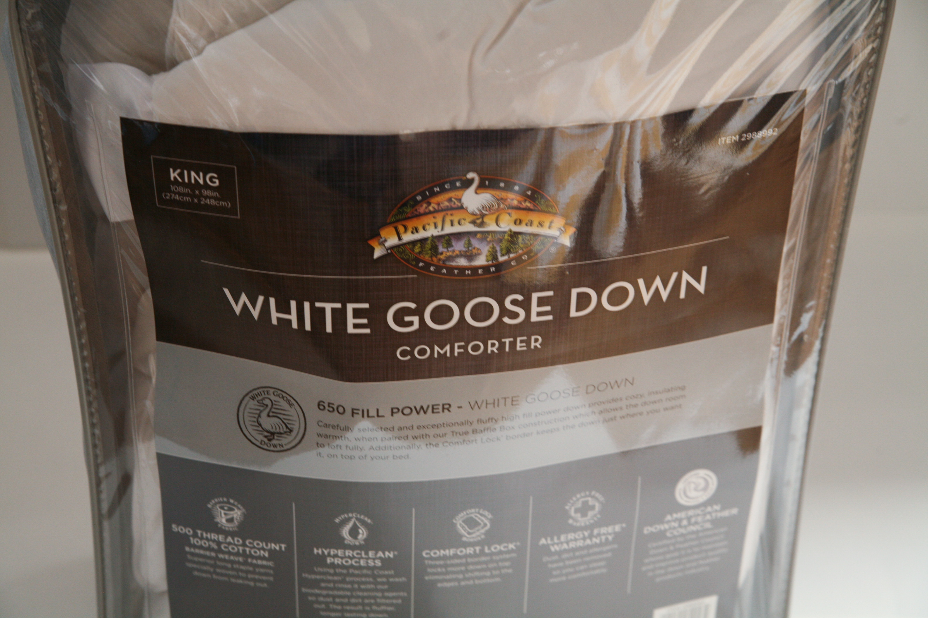 Pacific Coast White Goose Down Comforter