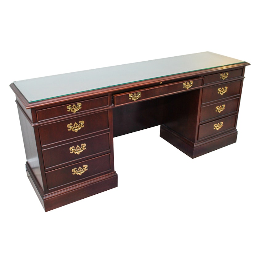 Executive Desk with Glass by Hekman